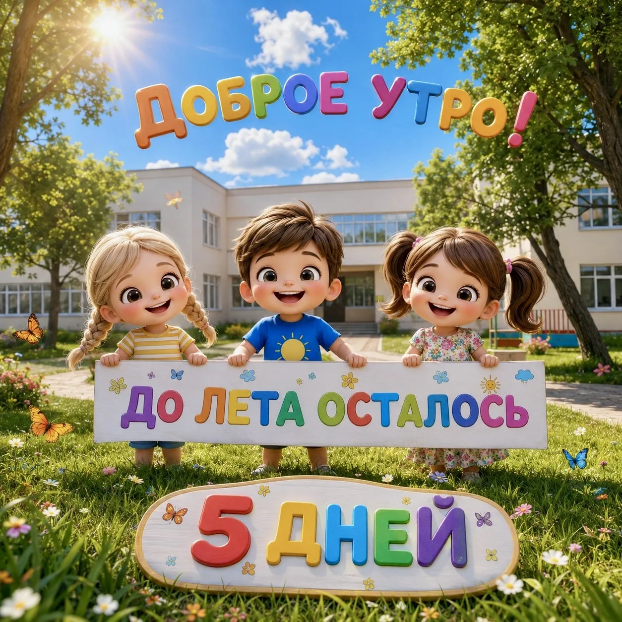 С добрым утром, малыши и родители! 🤗 До лета — всего 5 дней! Пусть этот день принесёт ...