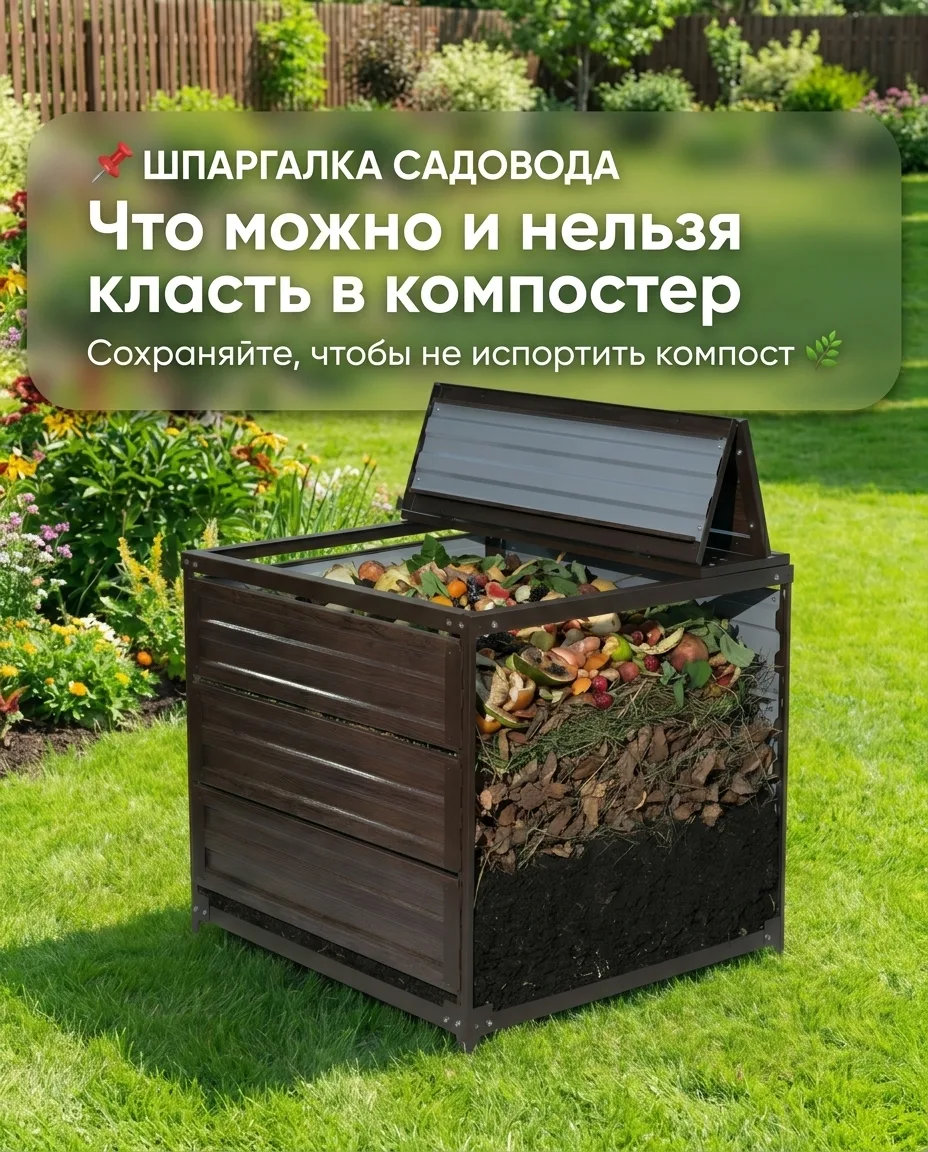 📌 ШПАРГАЛКА САДОВОДА: что можно и нельзя класть в компостер