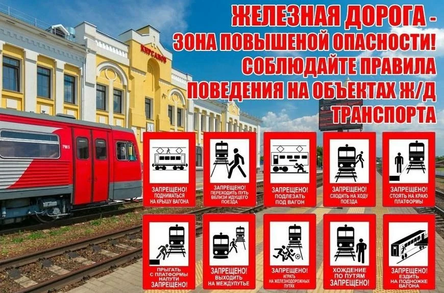 🚆🔐 Памятка при нахождении на территории железнодорожного транспорта