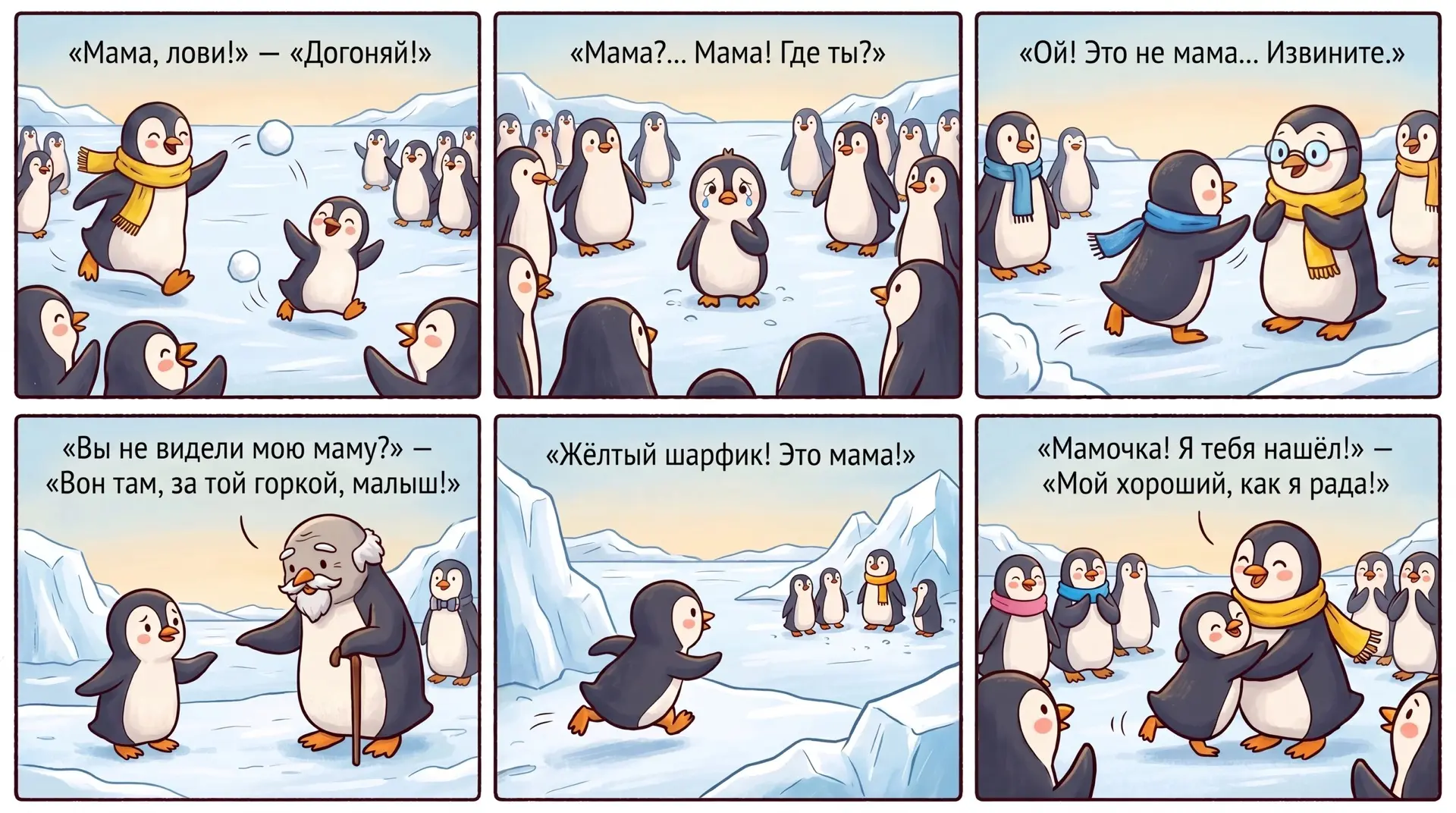 Две сюжетных истории про малыша - пингвиненка