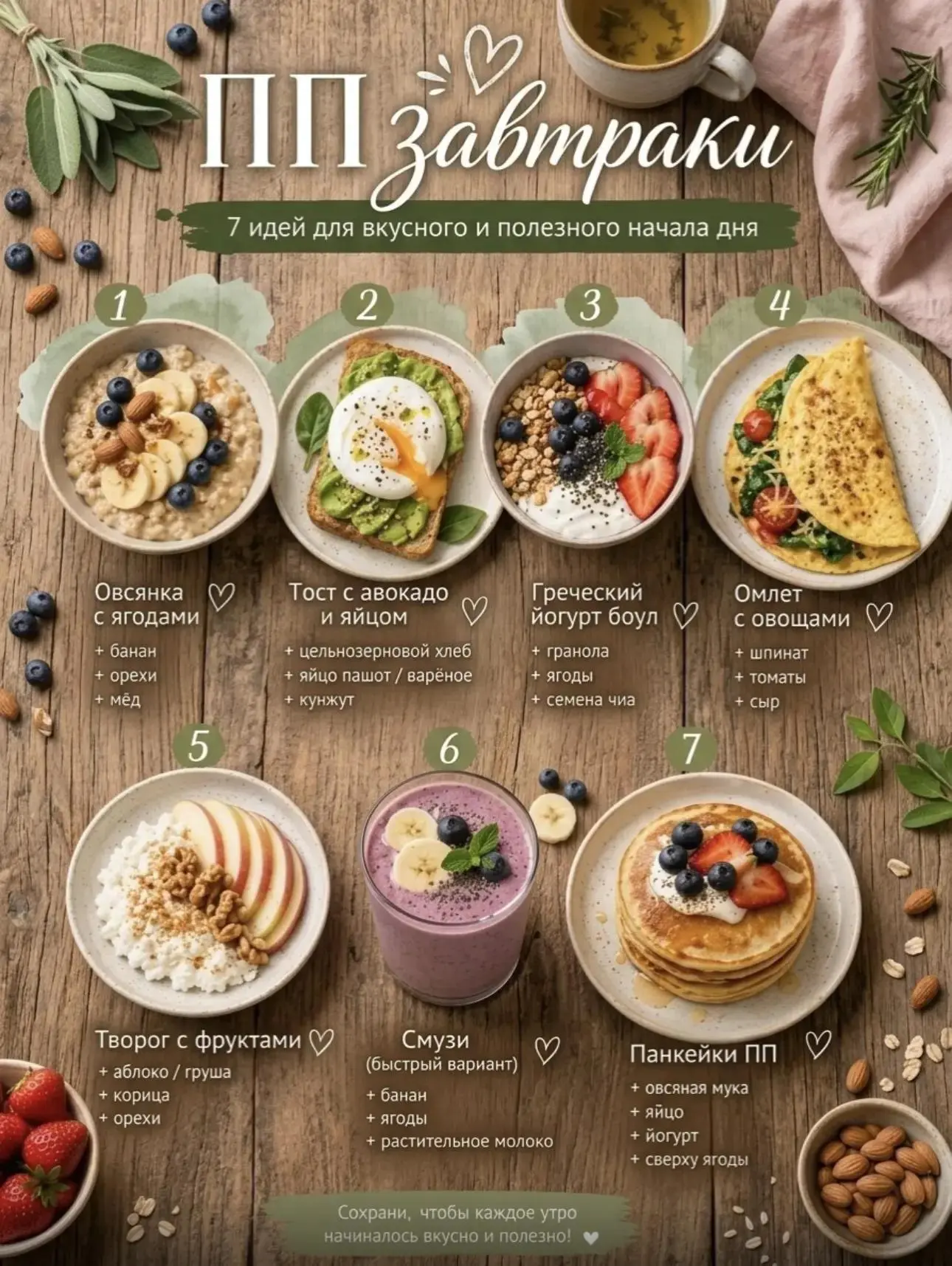 🍓 Не знаете, что приготовить утром?

Ловите подборку вкусных ПП-завтраков для энергии, легкости и о