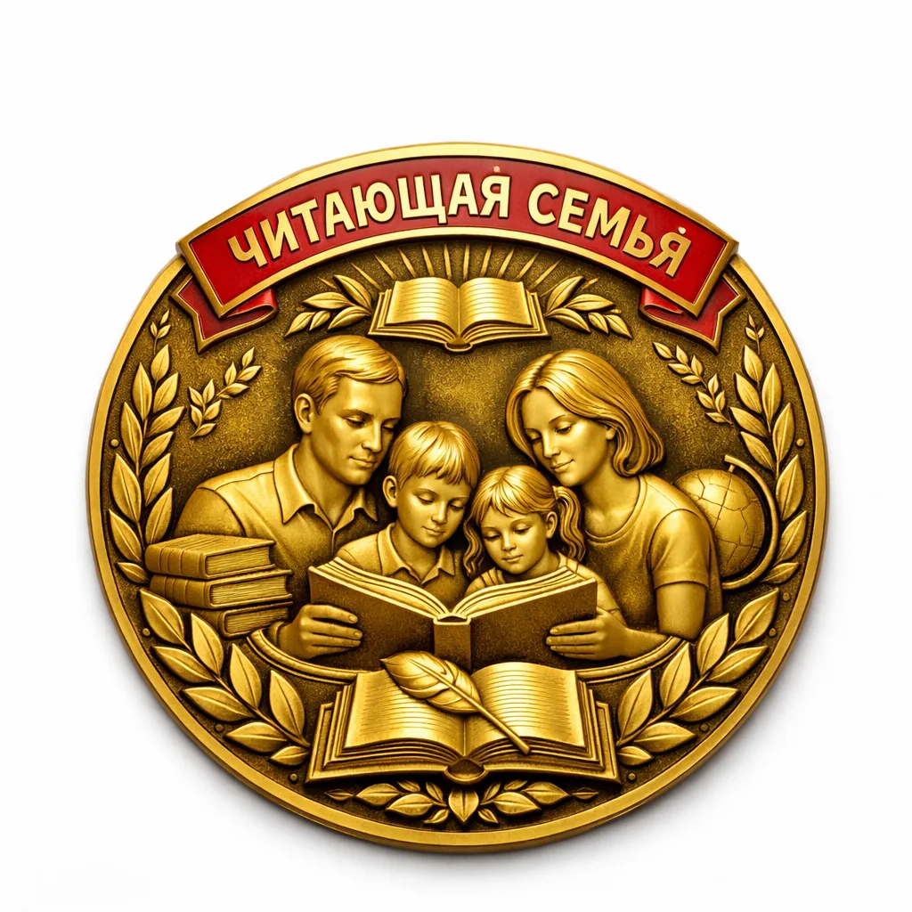 Добрый вечер! Кто просил медальки читающая семья мы их создали специально для вас.