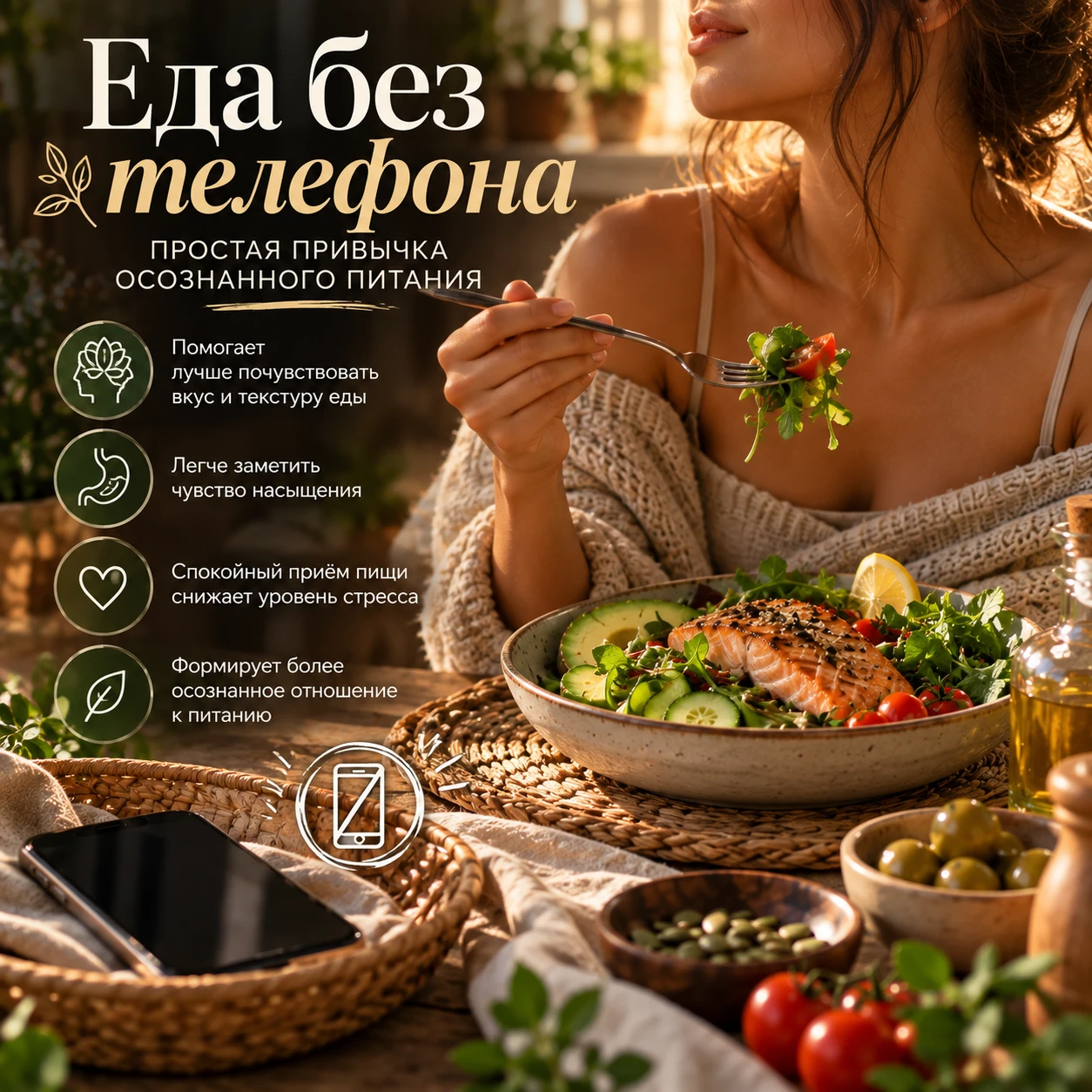 Еда без телефона: простая привычка осознанного питания