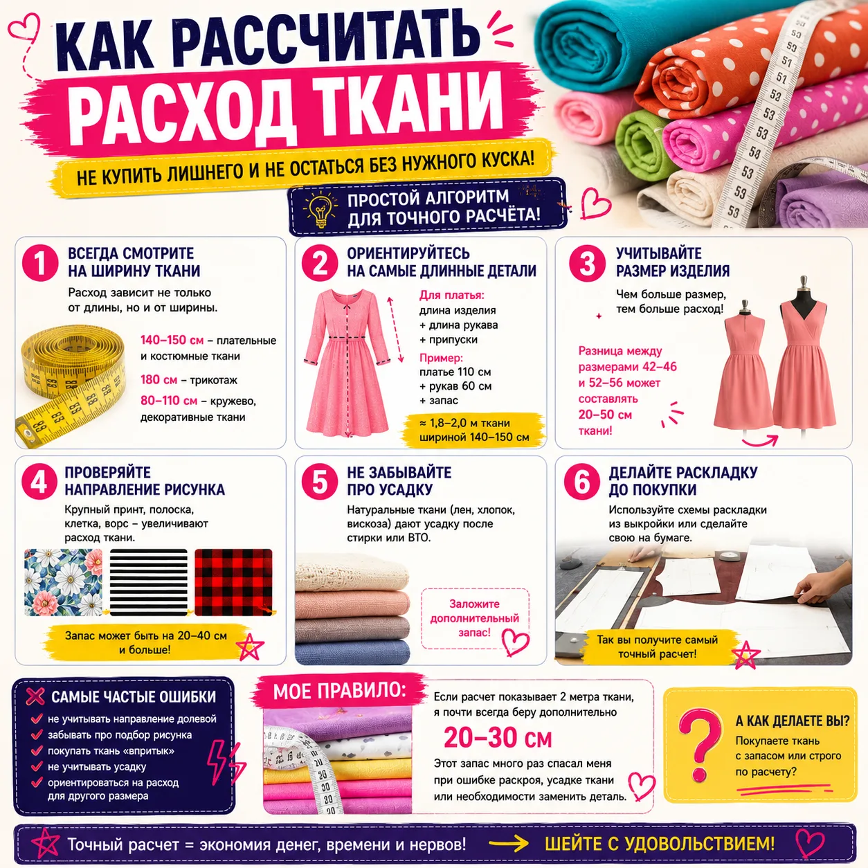 ✂️ Как рассчитать расход ткани и не купить лишнего (или наоборот — не остаться без нужн...