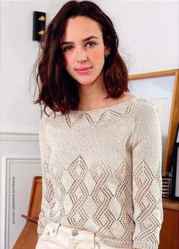 Джемпер с ажурным узором💕