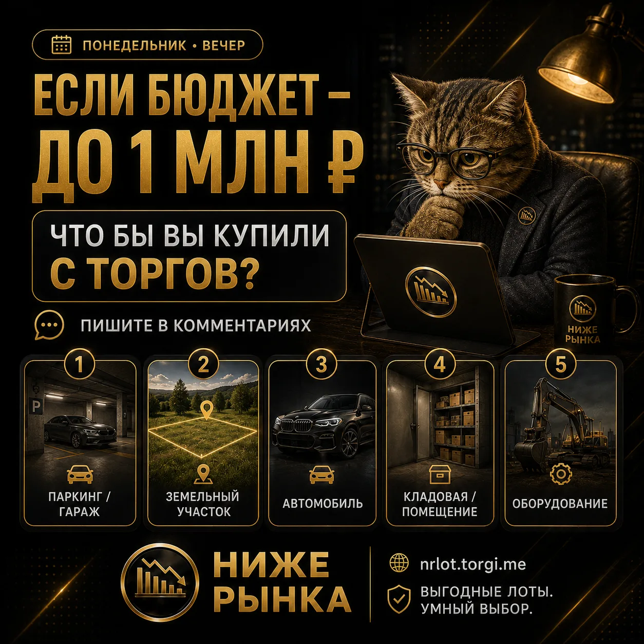🔥 ЧТО ВЫ БЫ КУПИЛИ С ТОРГОВ, ЕСЛИ БЮДЖЕТ — ДО 1 МЛН ₽?