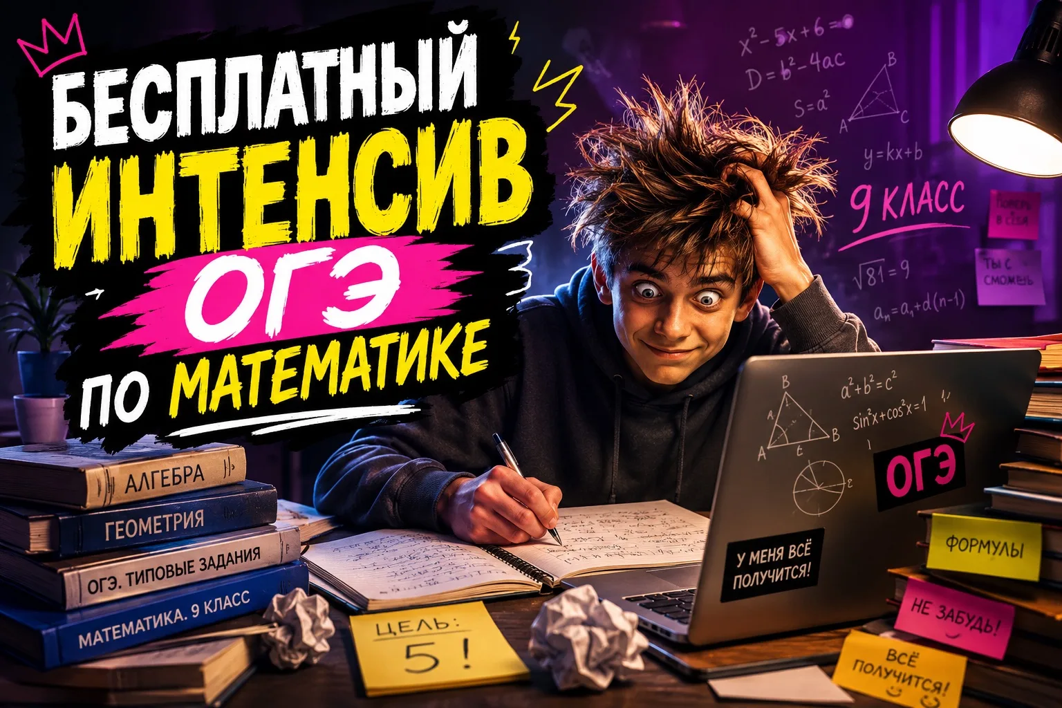 Бесплатный интенсив ОГЭ, на котором мы повторим ВСЕ задания ФИПИ и ваши дети сдадут ОГЭ...