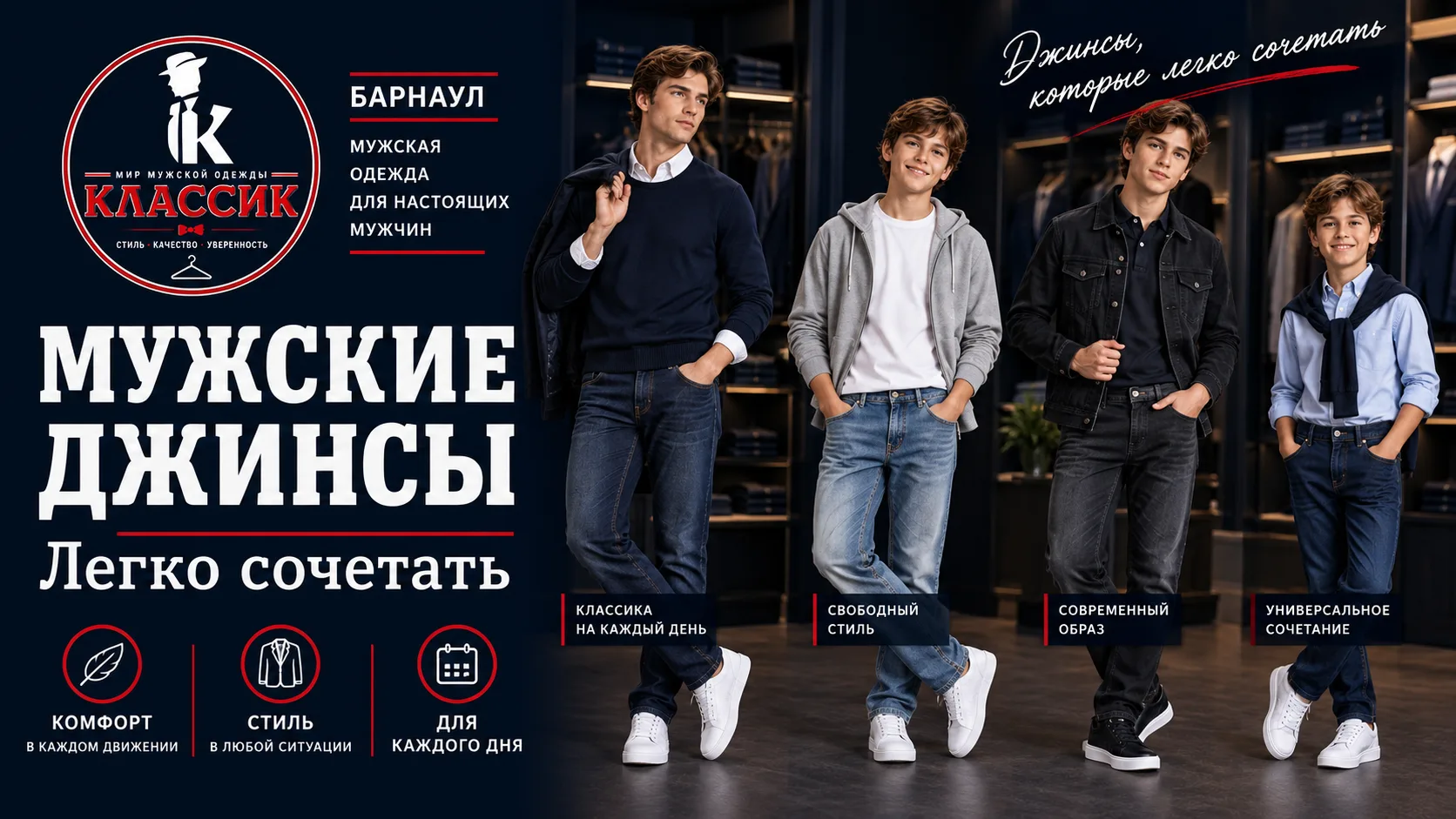 Джинсы для современного мужчины