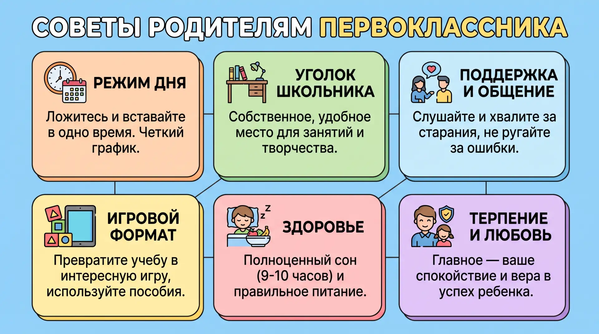 Совсем скоро в школу пойдут юные первоклассники! И чтобы первое время в школе было полезным и радост