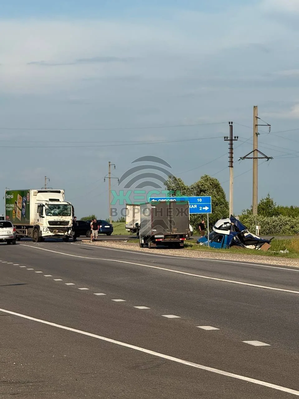 ⚡️Сегодня на тамбовской трассе под Воронежем произошло жесткое ДТП с грузовиками