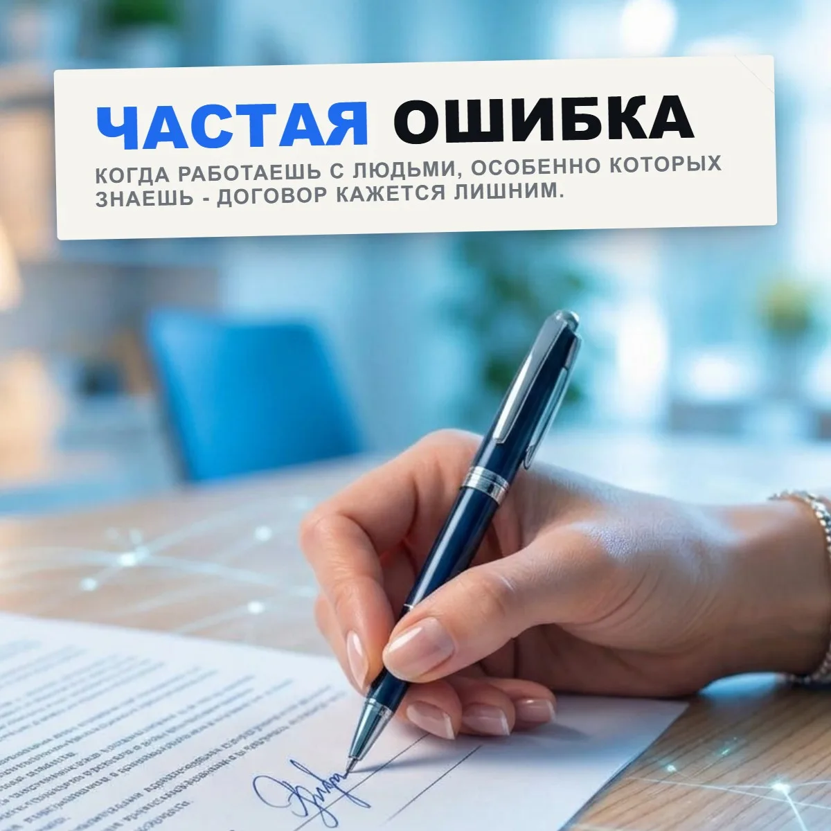 Когда работаешь с людьми, особенно которых знаешь - договор кажется лишним. Ну зачем бу...