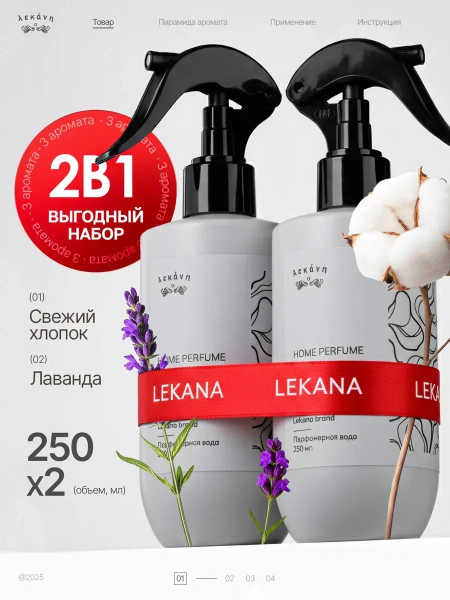 ⚡️ Освежитель воздуха для дома спрей парфюмированный набор, LEKANA BRAND