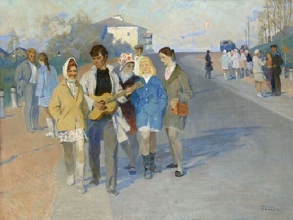 Подляский Юрий Станиславович (1923–1987) «Колхозная молодежь на отдыхе» 1970 год