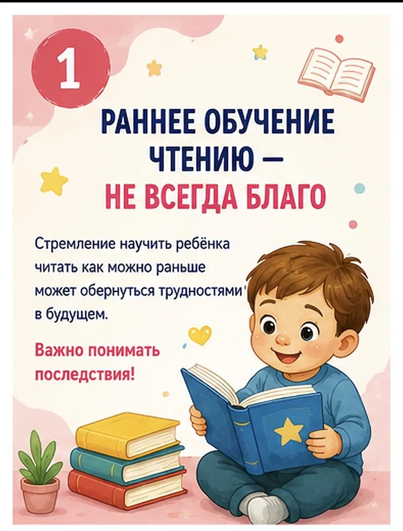 📚 Раннее обучение чтению: почему «чем раньше — тем лучше» работает не всегда?