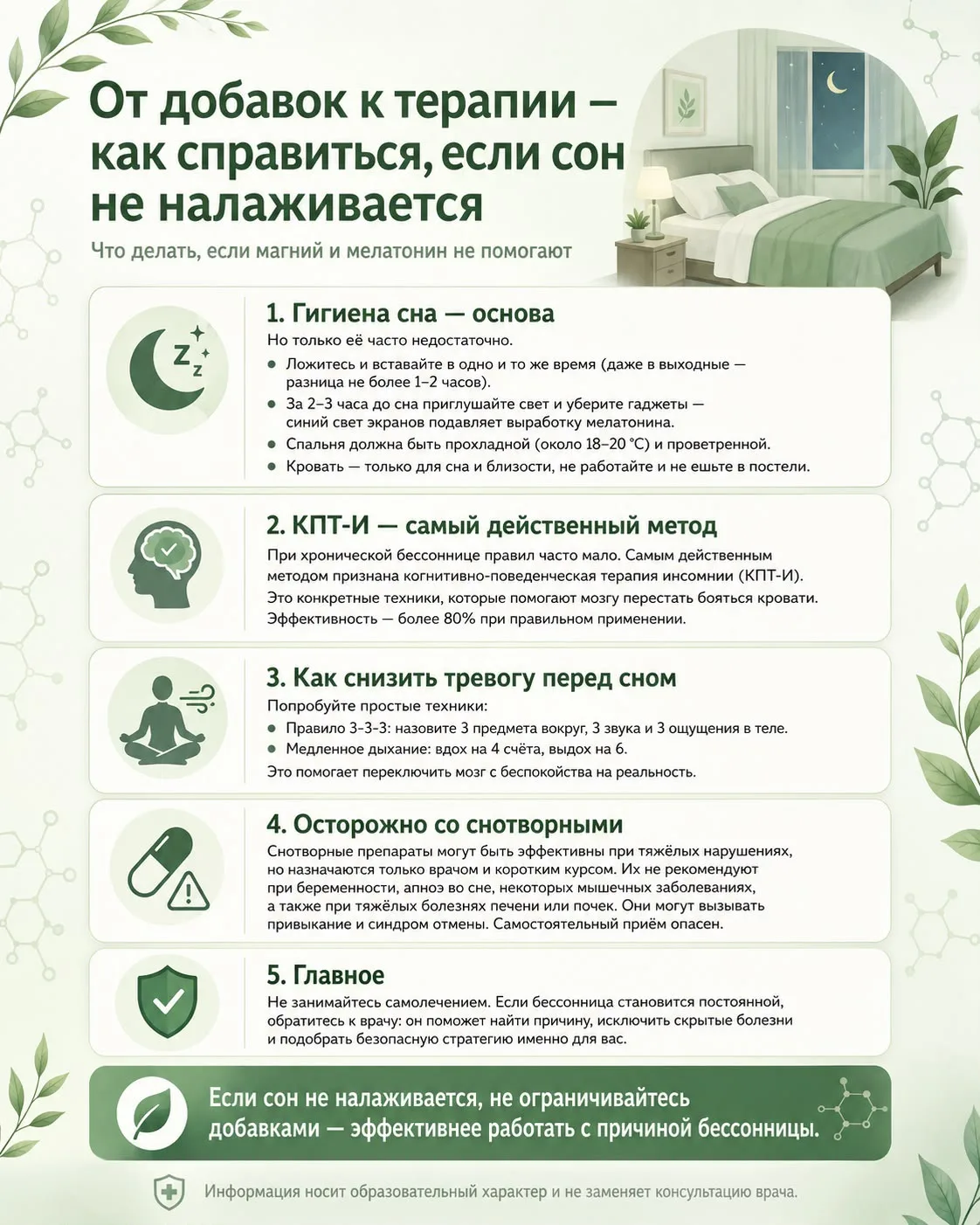 От добавок к терапии — как справиться, если сон не налаживается