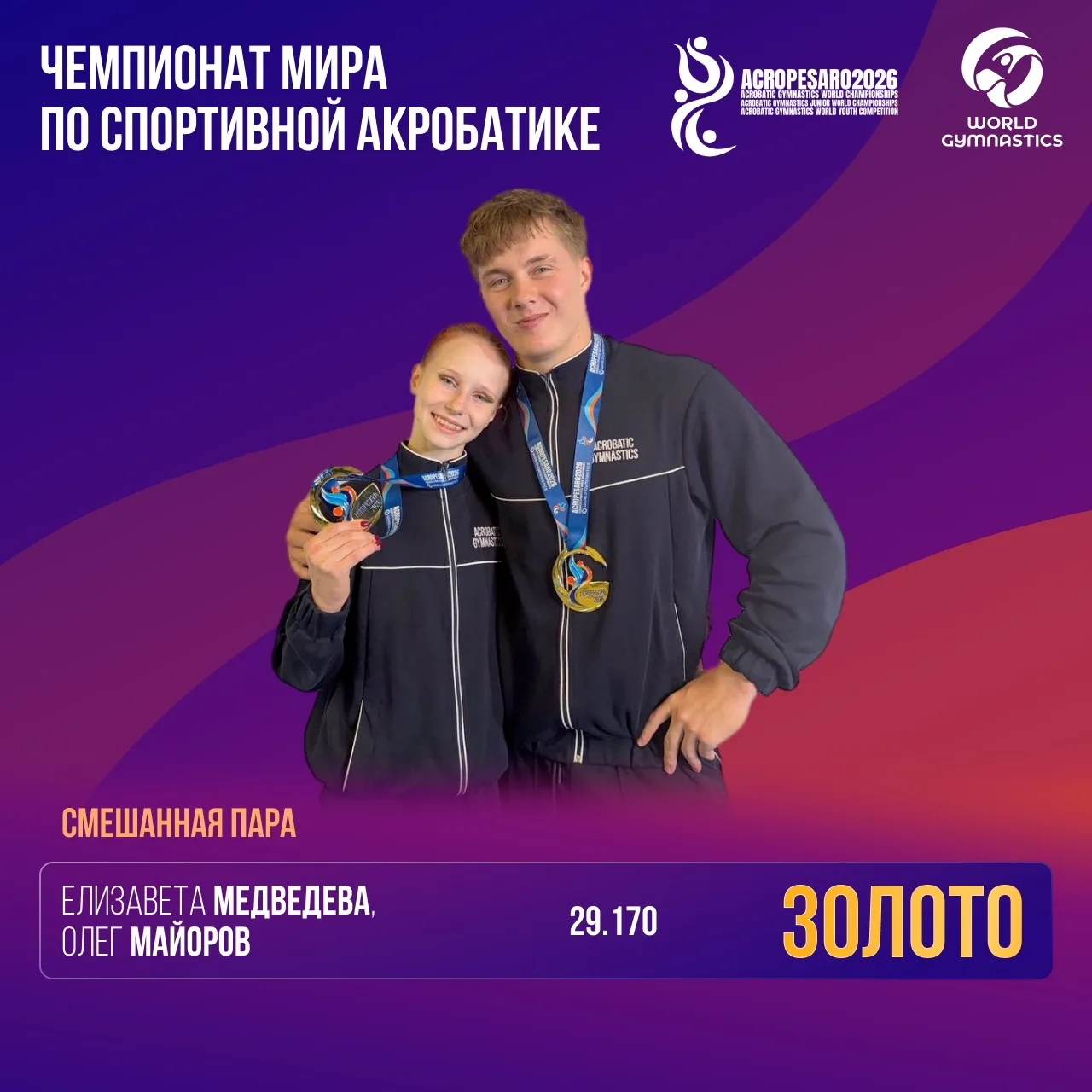 🔥Поздравляем спортсменов нашей школы Елизавету Медведеву и Олега Майорова с золотой ме...