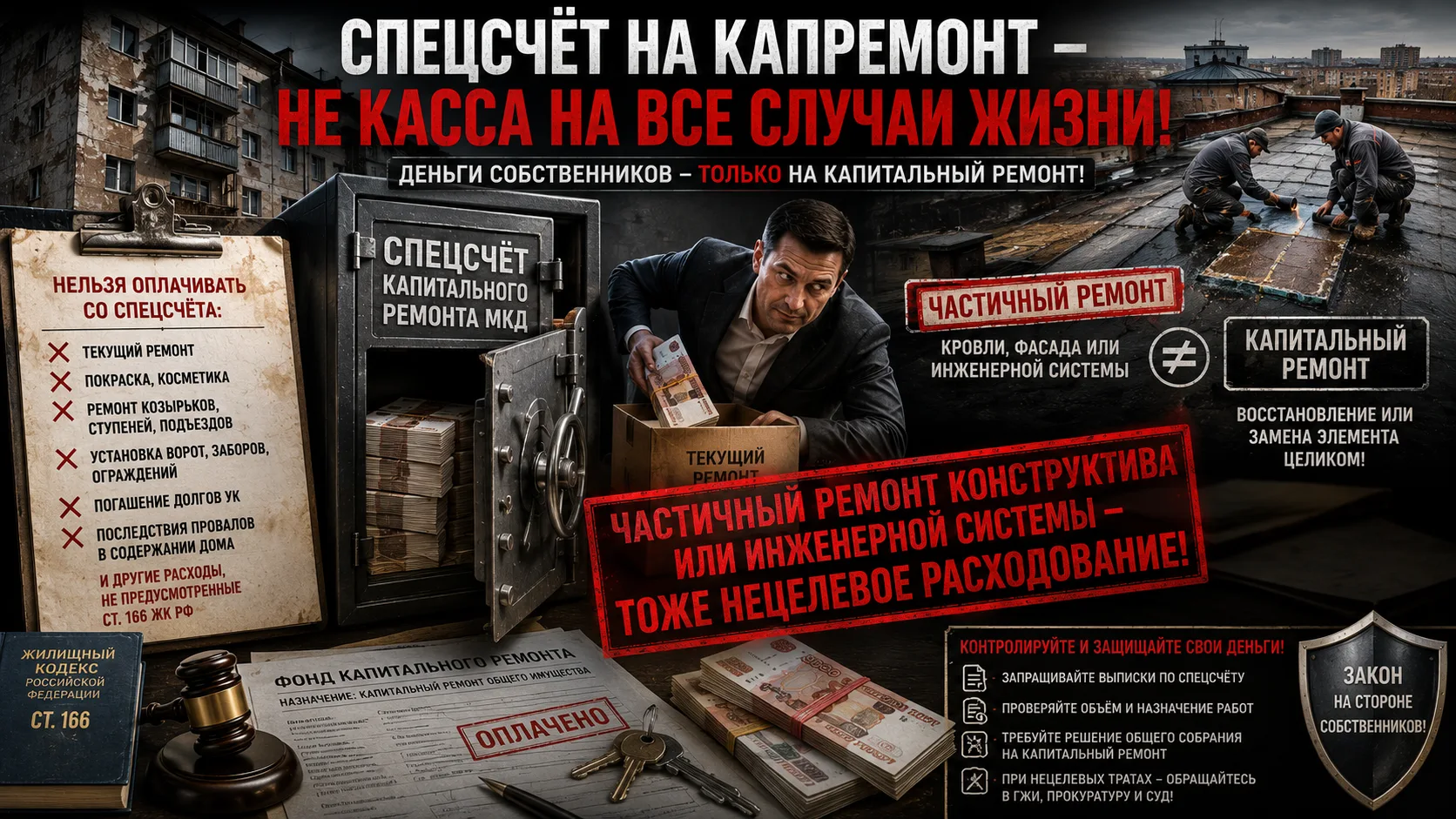 Спецсчёт на капремонт – не касса на все случаи жизни: как управляющие организации маскируют текущий 