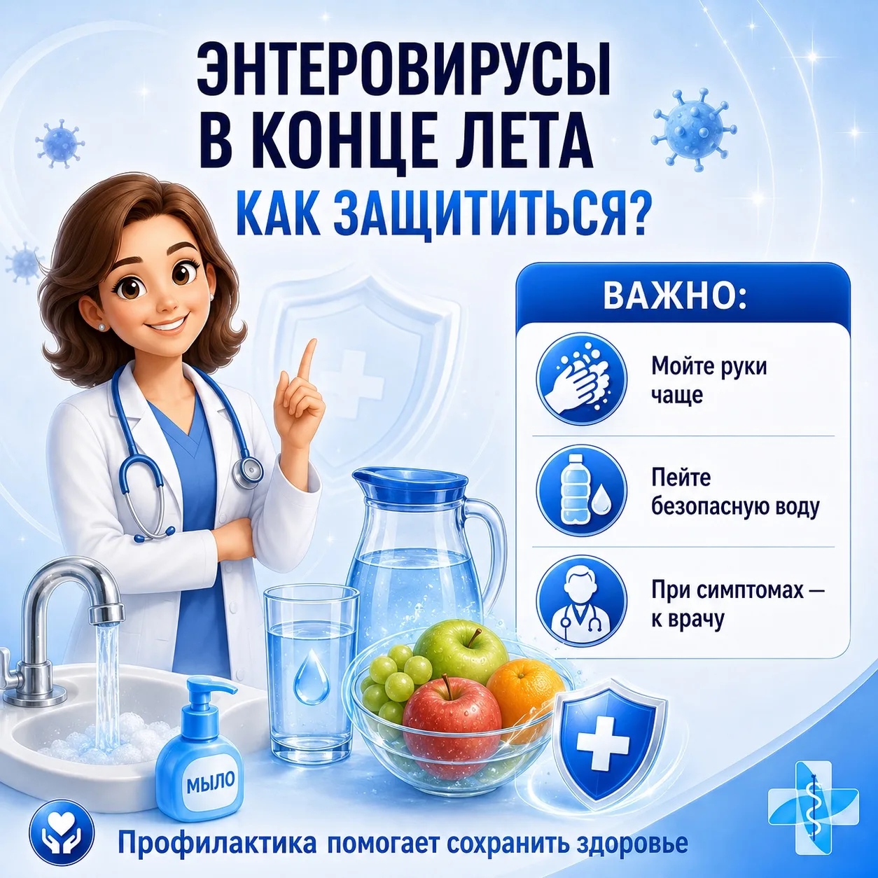 Энтеровирусы в конце лета: почему риск ещё сохраняется!
