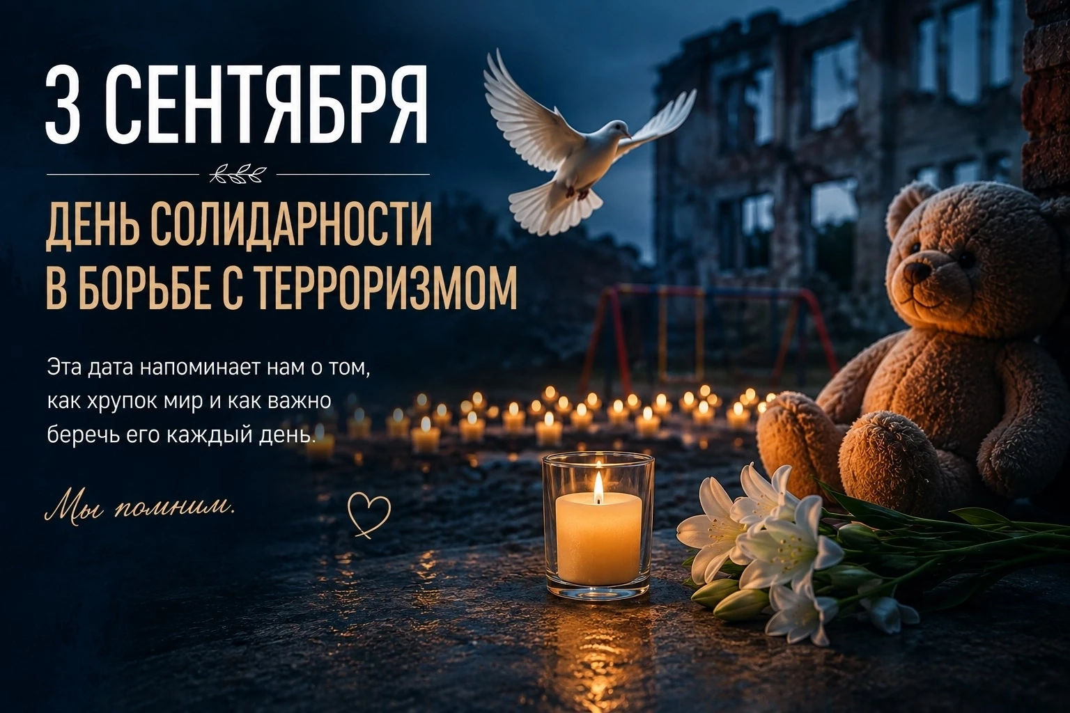 3 сентября в России — День солидарности в борьбе с терроризмом. Это день памяти всех, к...