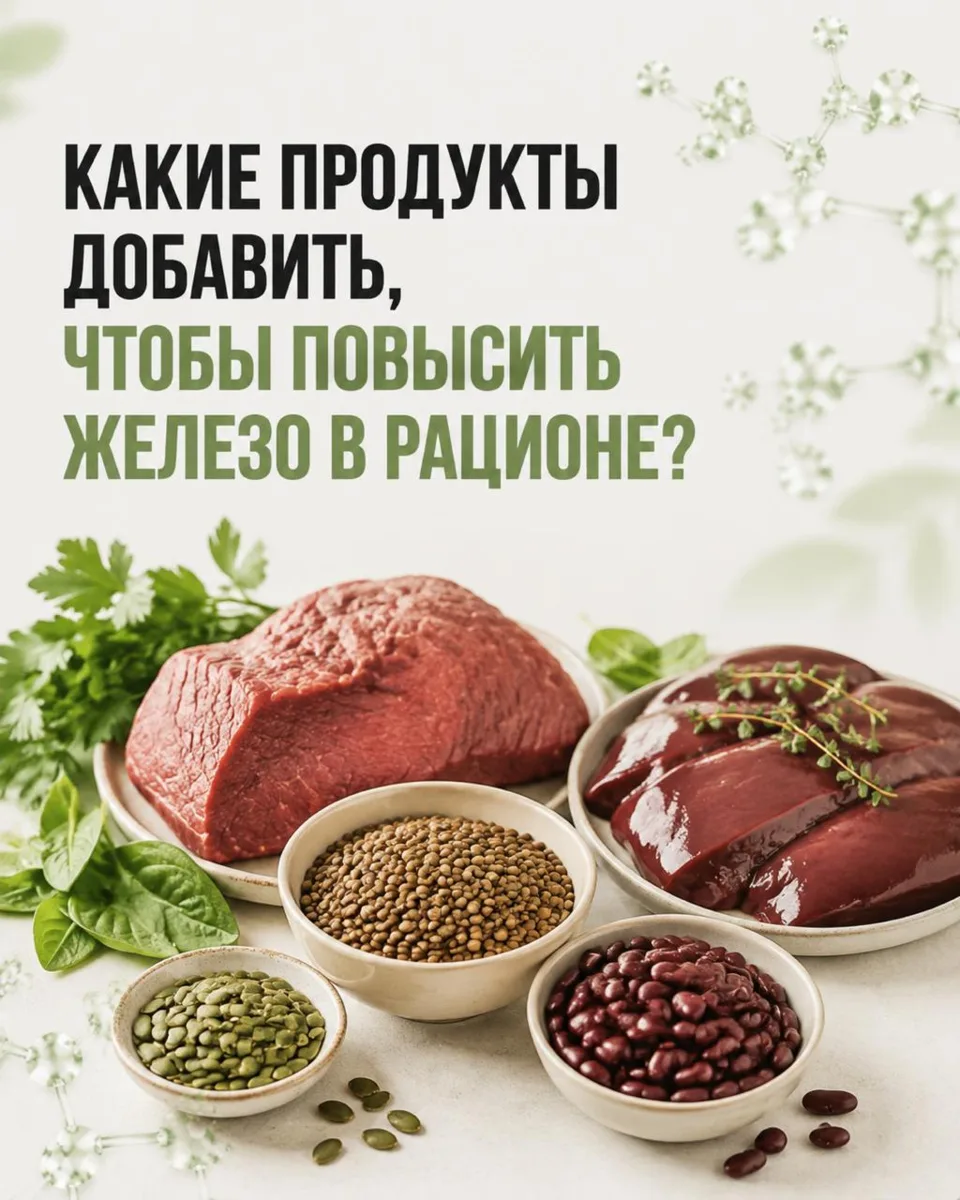 Железо в рационе: где искать и что добавить?