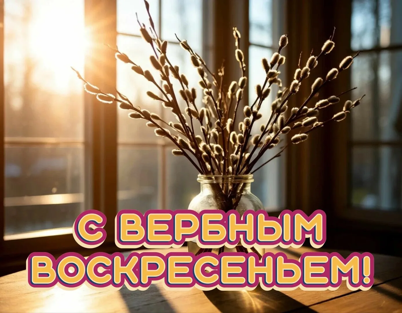 Дорогие жители нашего города!  Сердечно поздравляем вас с Вербным воскресеньем — светлым и добрым пр