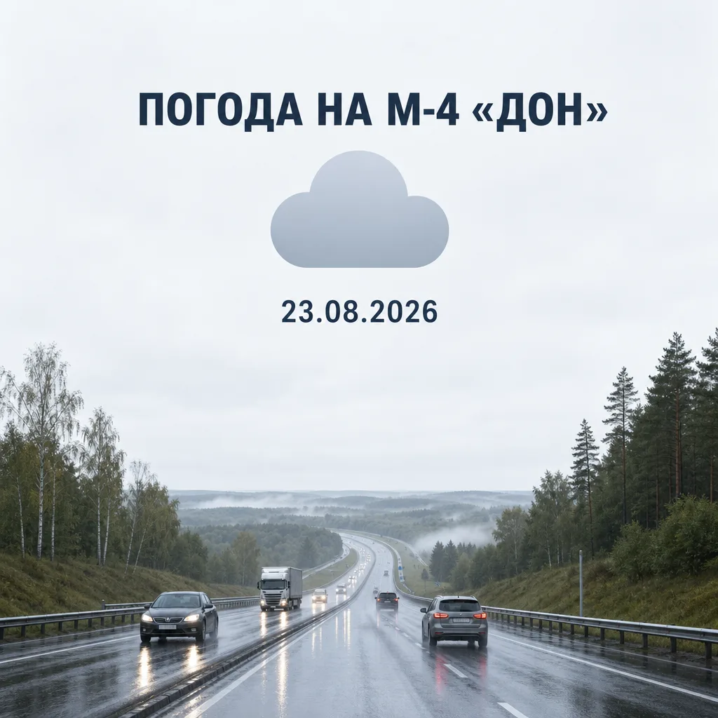 🌦 Погодные условия на М-4 «Дон» 23 августа