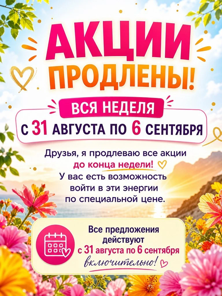 🌟 АКЦИИ ПРОДЛЕНЫ! ВСЯ НЕДЕЛЯ С 31 АВГУСТА ПО 6 СЕНТЯБРЯ 🌟
