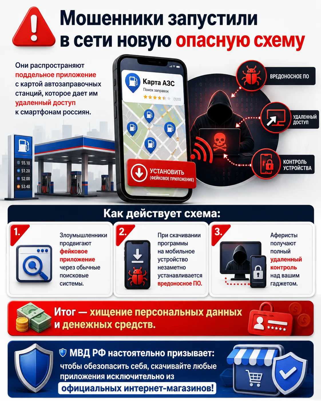 ❗️Мошенники запустили в сети новую опасную схему.