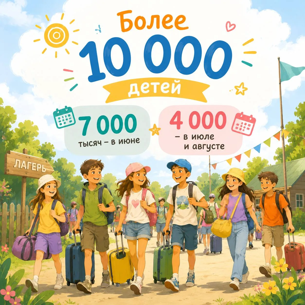 Через 2 недели долгожданные каникулы! ☀️  С 1 июня в Южном по традиции стартует летняя оздоровительн