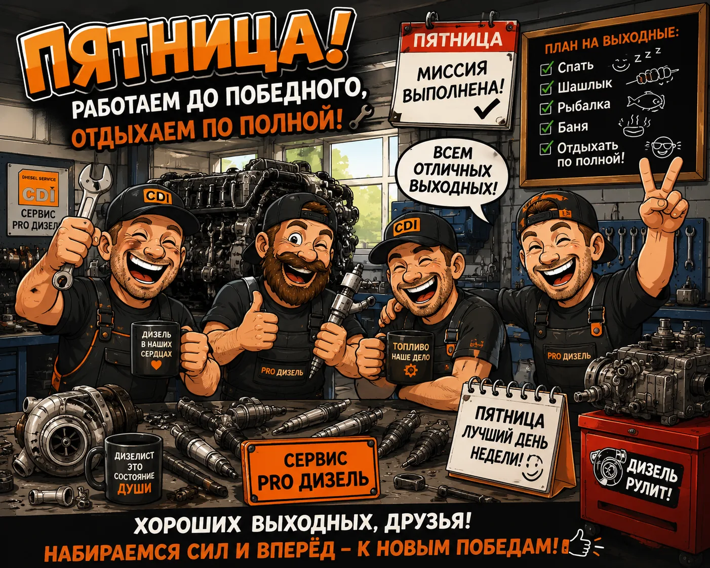 🎉 Рабочая неделя подошла к финишу! 🔧🔥