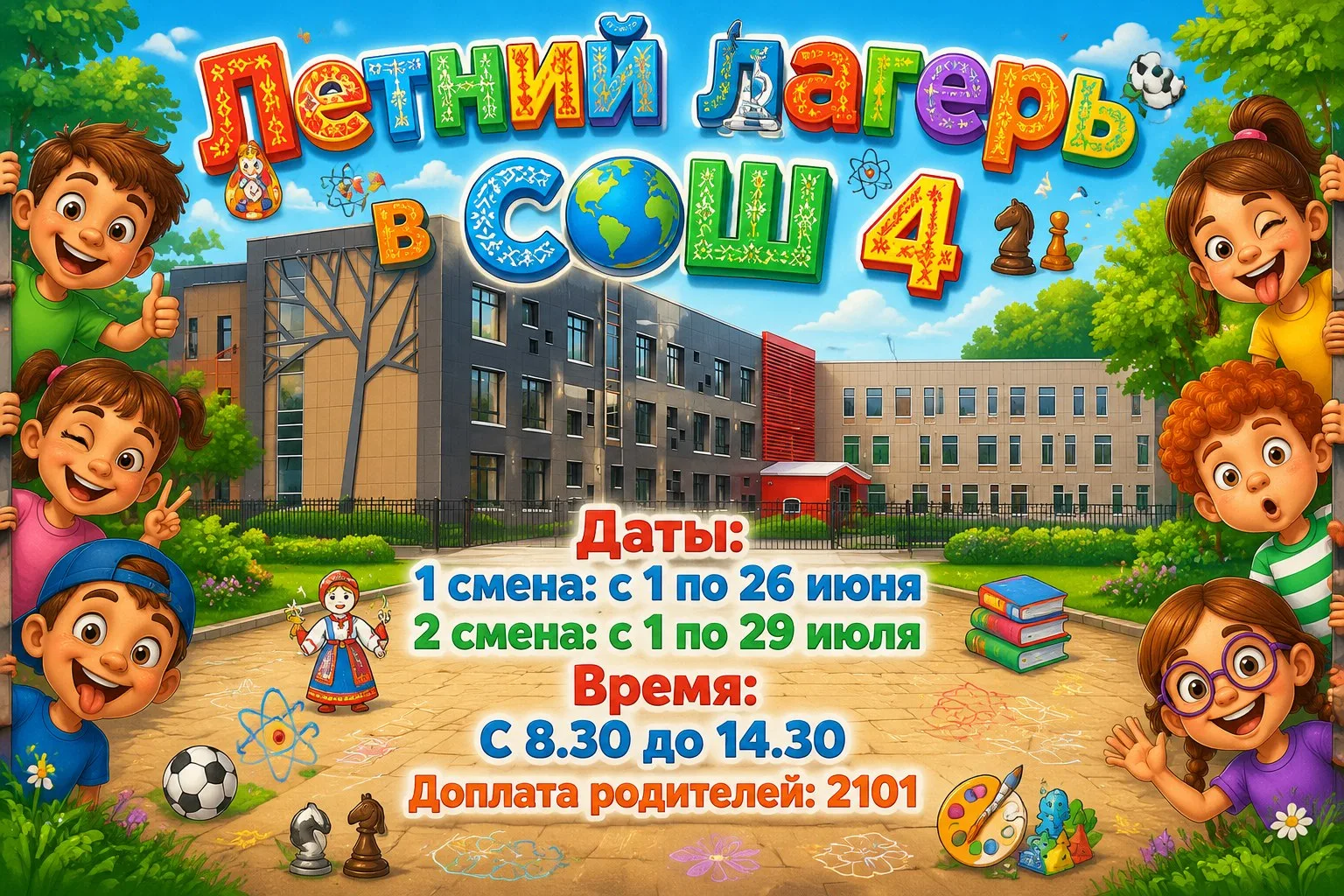 🌞 Лето, солнце, друзья и море приключений! 🌞

Приглашаем ребят провести время с пользой и зарядить