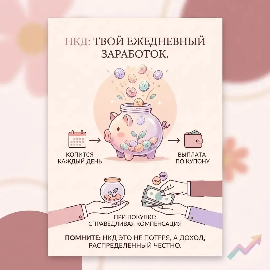 Накопленный купонный доход (НКД)

🔍 Что такое НКД простыми словами?
Это ваш ежедневный заработок по