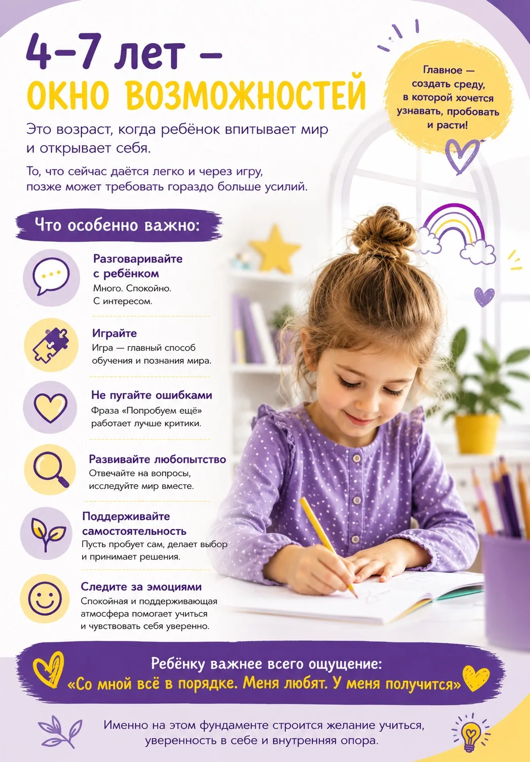 4–7 лет — возраст, когда ребёнок буквально «впитывает» мир 🌱