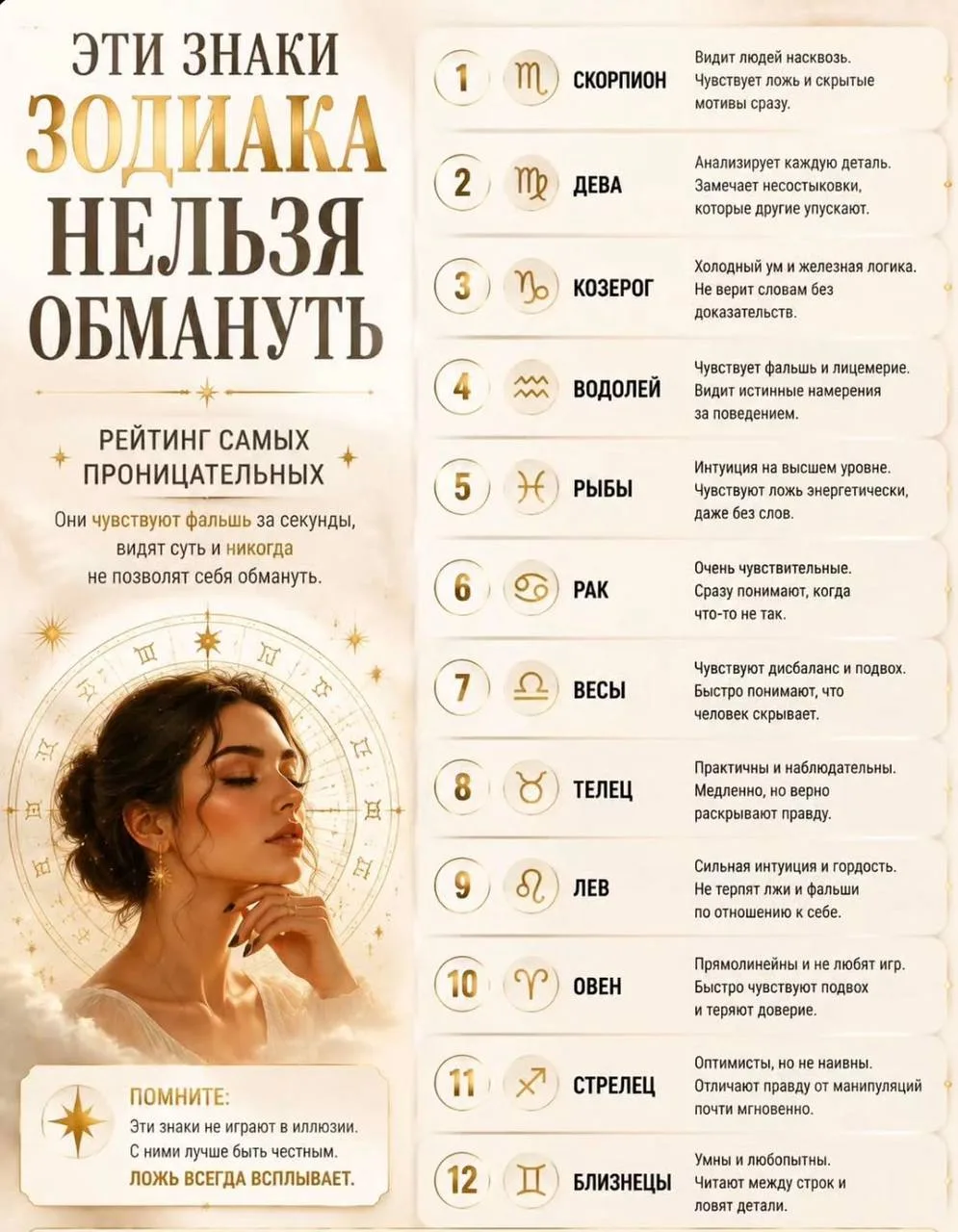 Этих знаков Зодиака нельзя обмануть 🚫