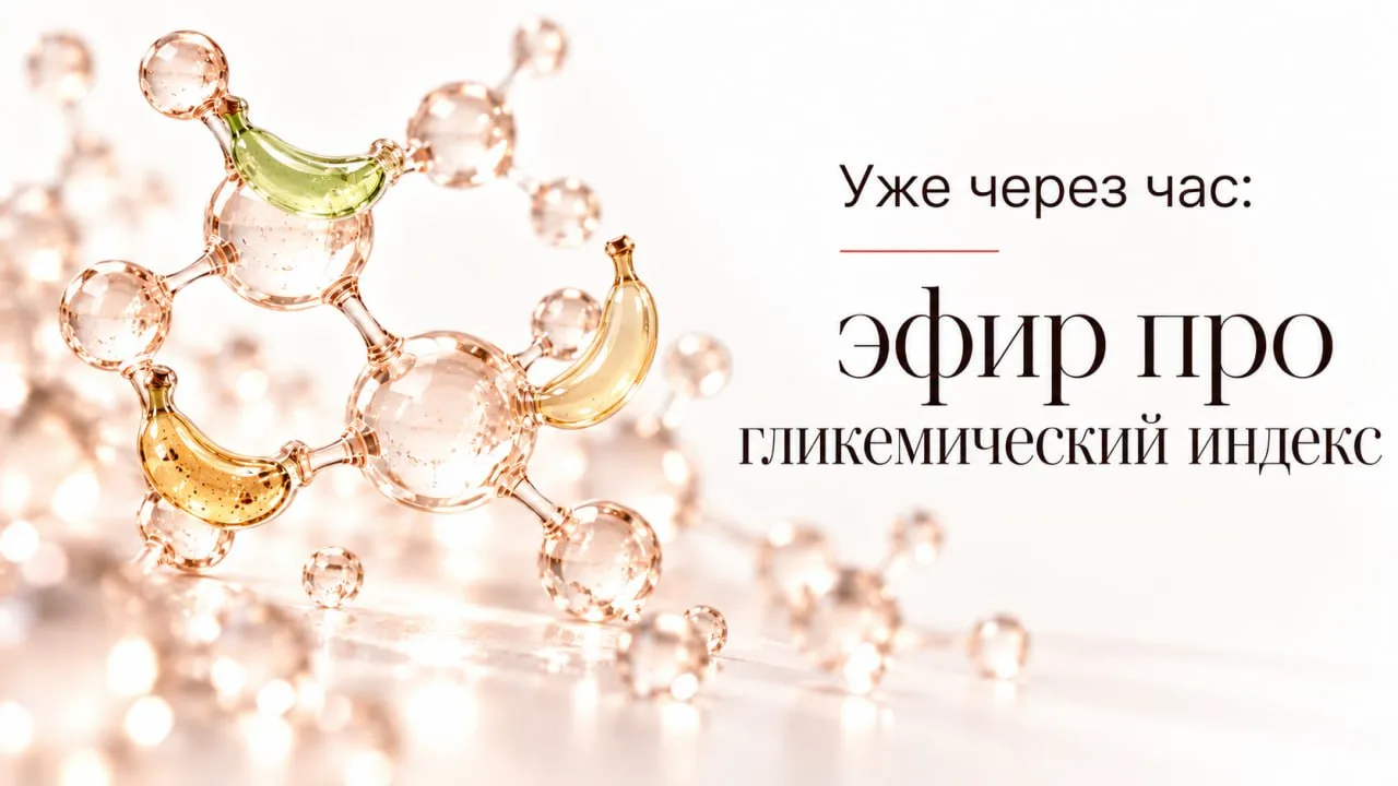 ⏰ Уже через час, в 15:00 мск, мы встретимся на прямом эфире про гликемический индекс.