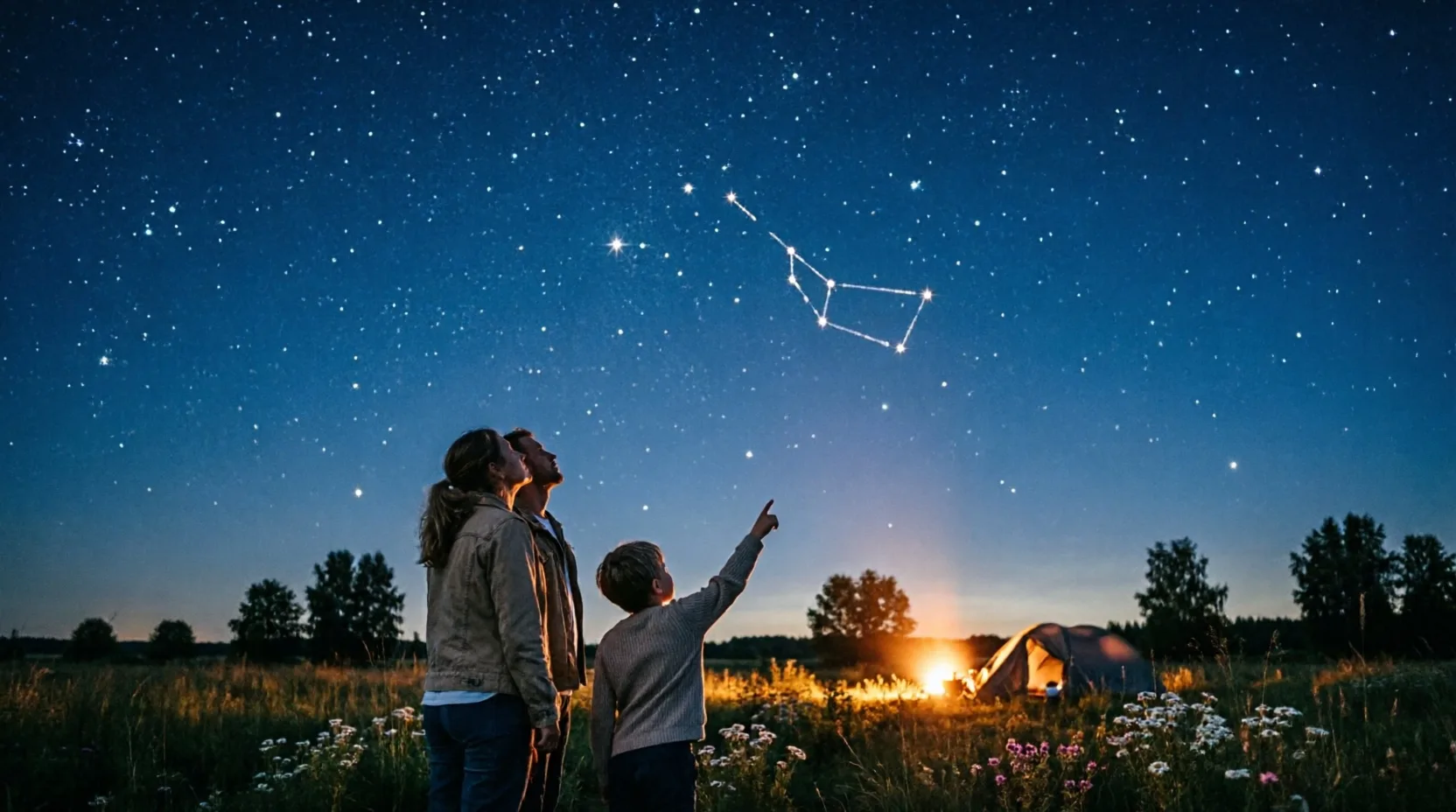 🌌 Летнее ночное небо: Большая Медведица