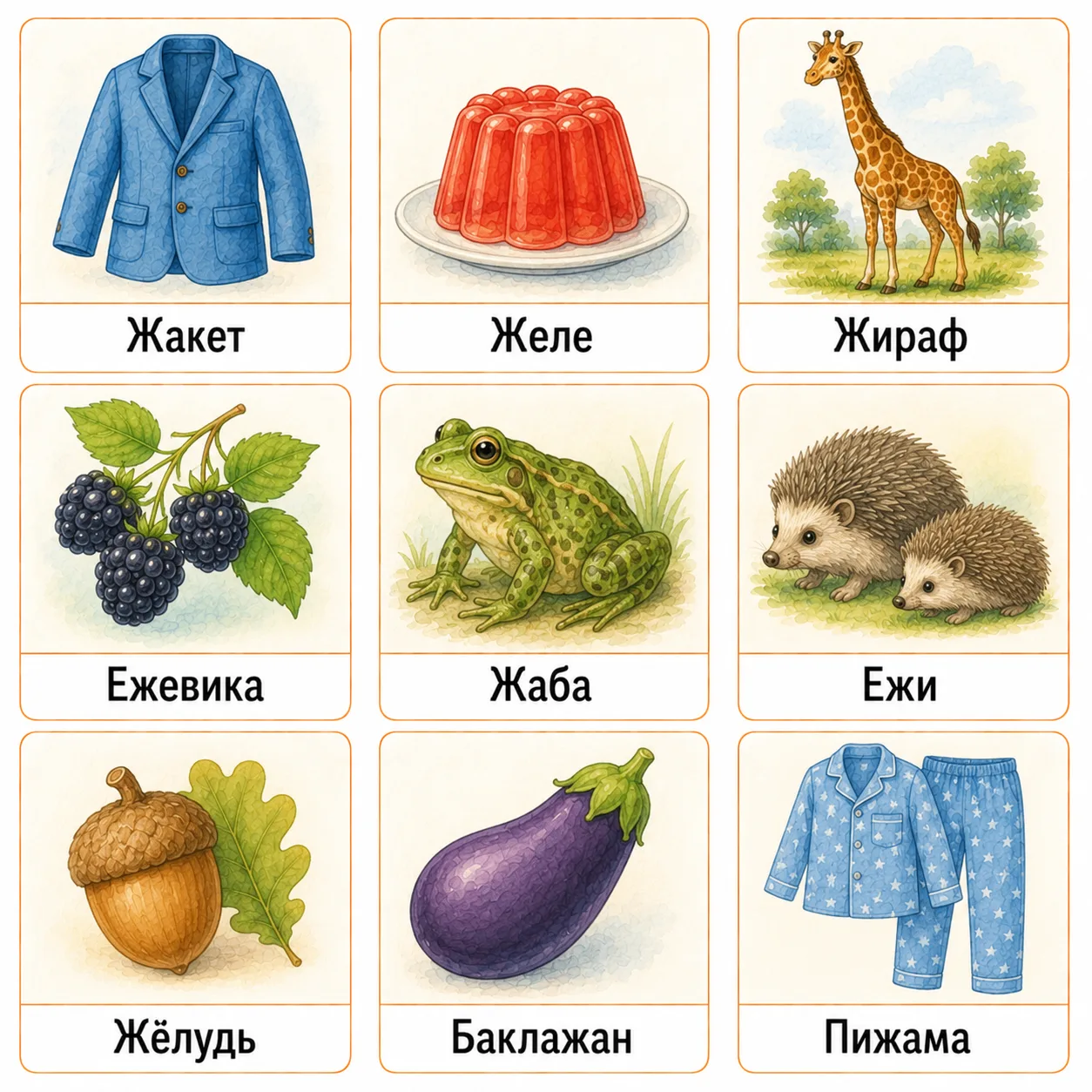 Карточки на отработку звука Ж.                                                                      