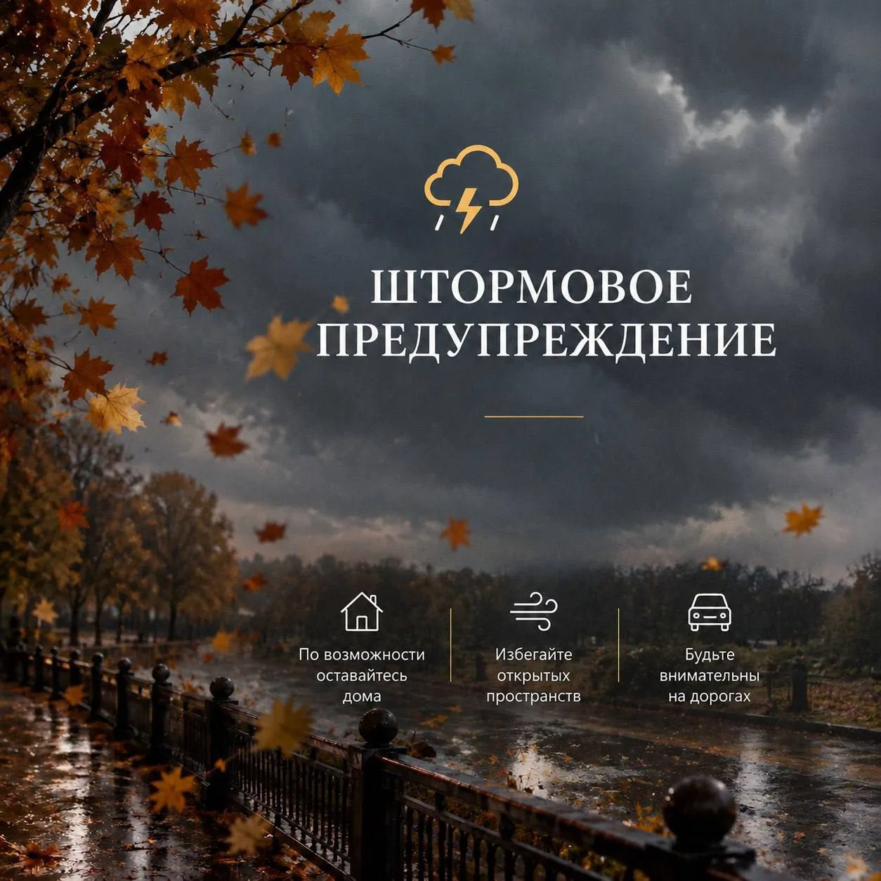 🌩️В период 10-12 часов и до конца суток 29 сентября, ночью и утром 30 сентября в Респу...