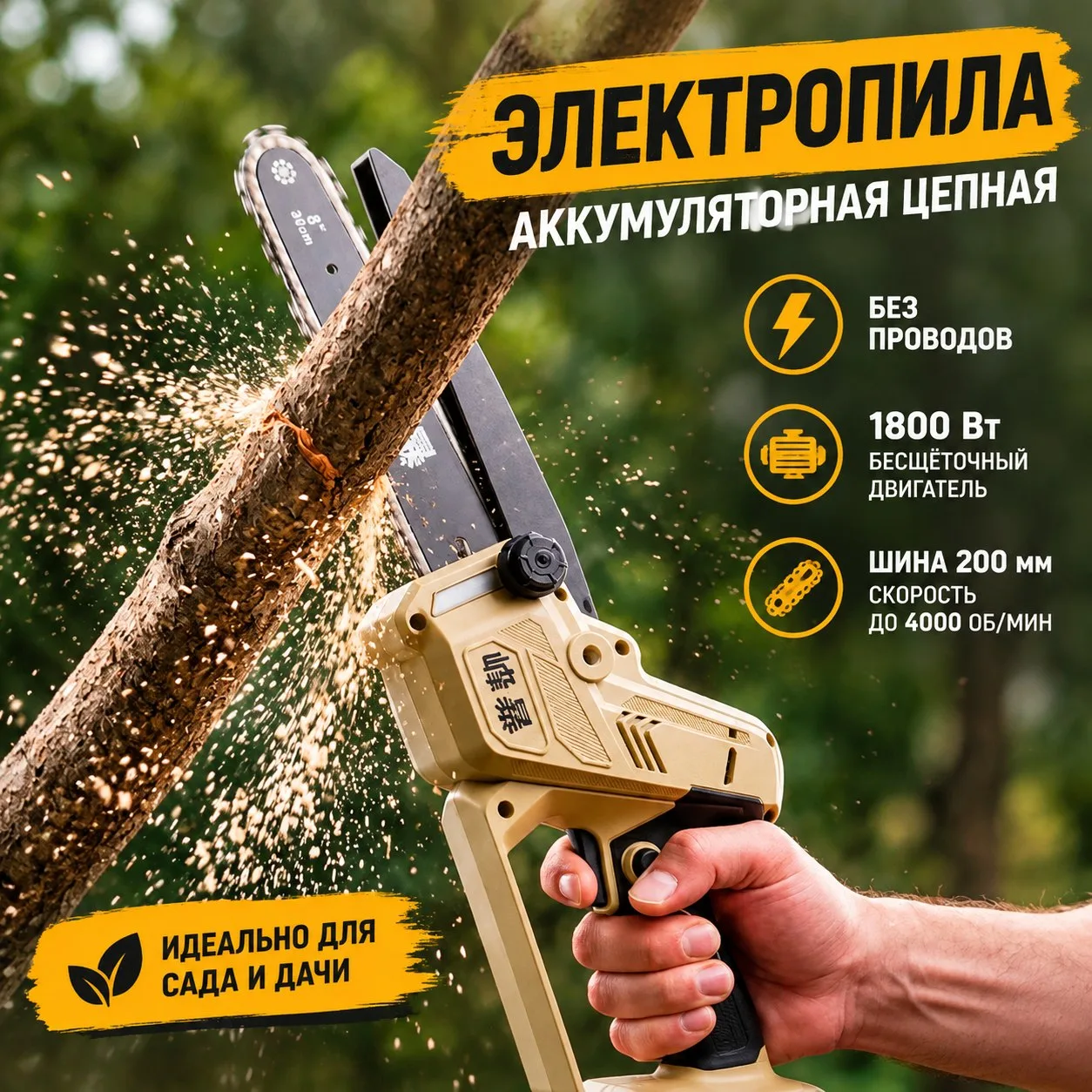 Аккумуляторная цепная пила Fengbao — мощность без проводов