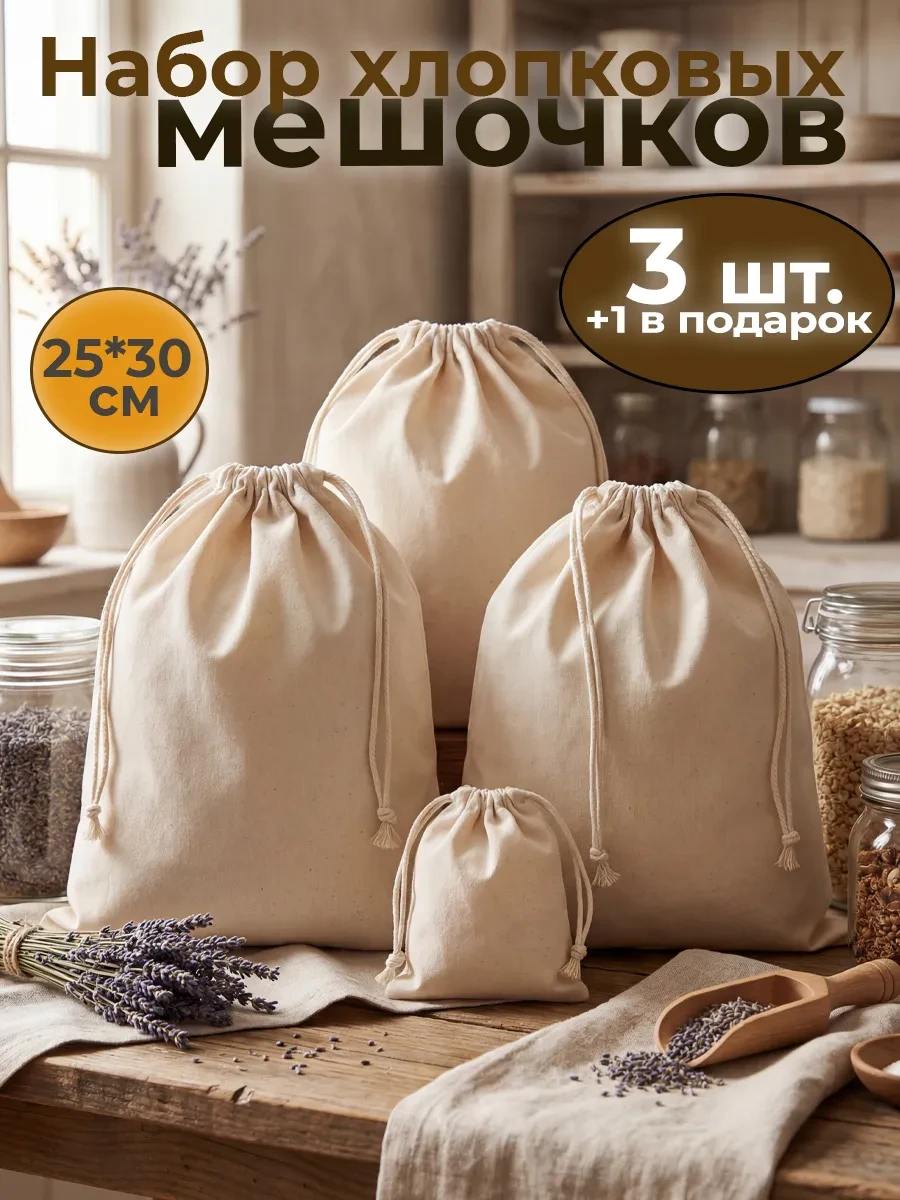 ⚡️ Мешочки для хранения тканевые, Pasita
