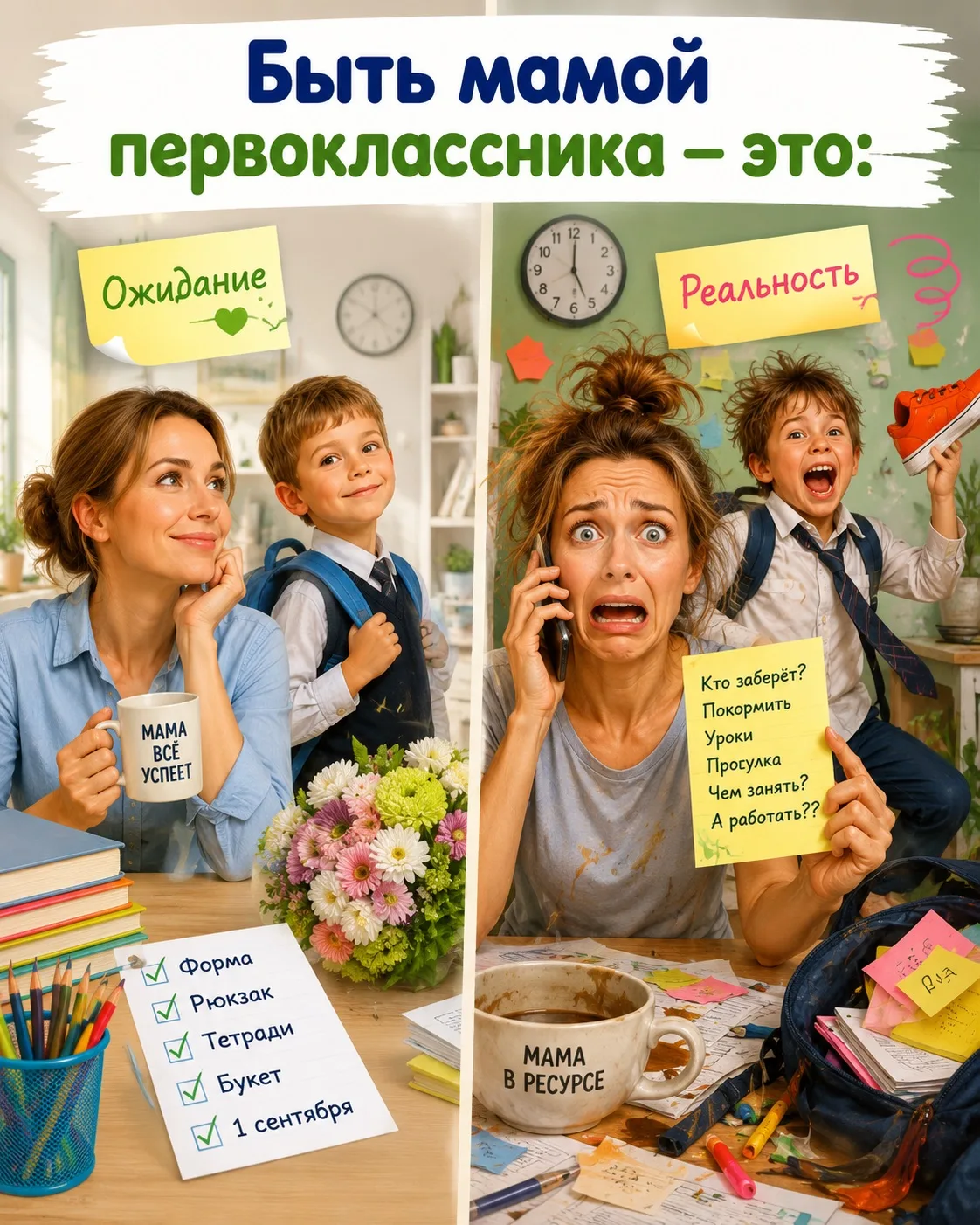 Быть мамой первоклассника — это: