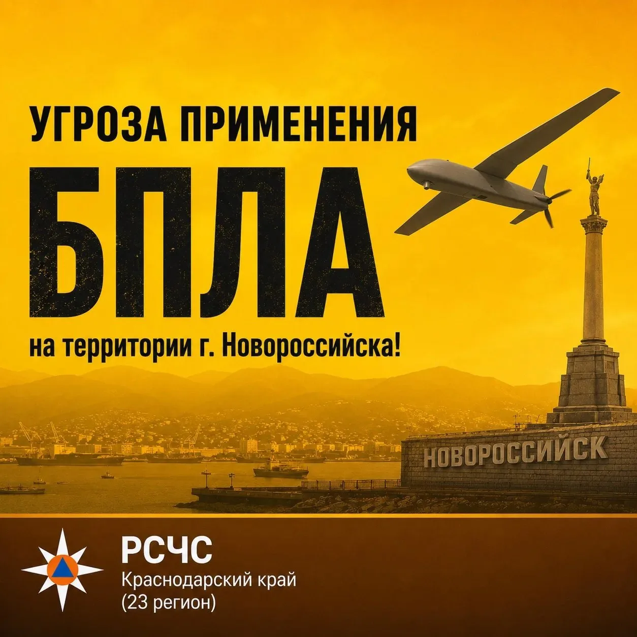 УГРОЗА ПРИМЕНЕНИЯ БПЛА на территории г. Новороссийска!