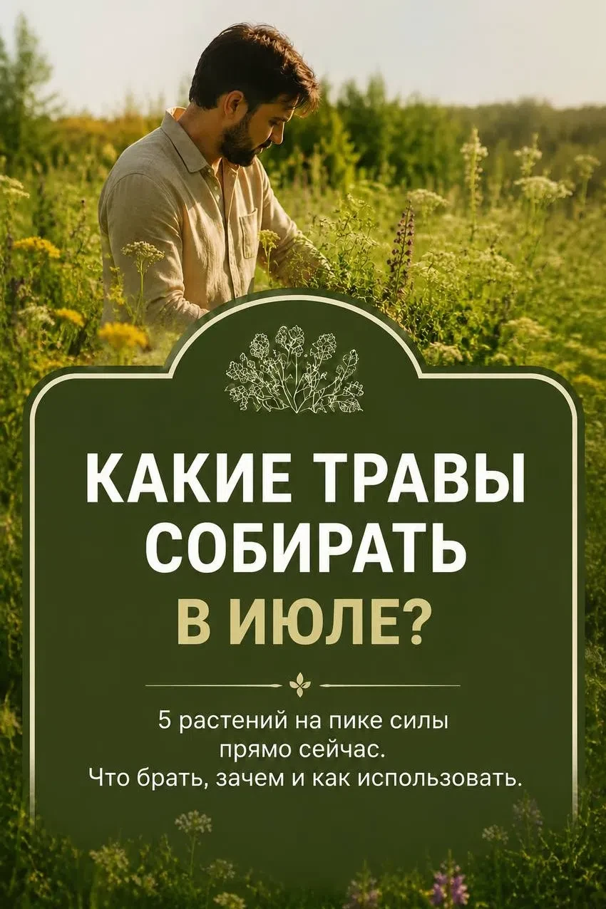 🌿 ТОП-5 трав, которые стоит собрать в июле

Июль — пик активности лекарственных растений, когда в н