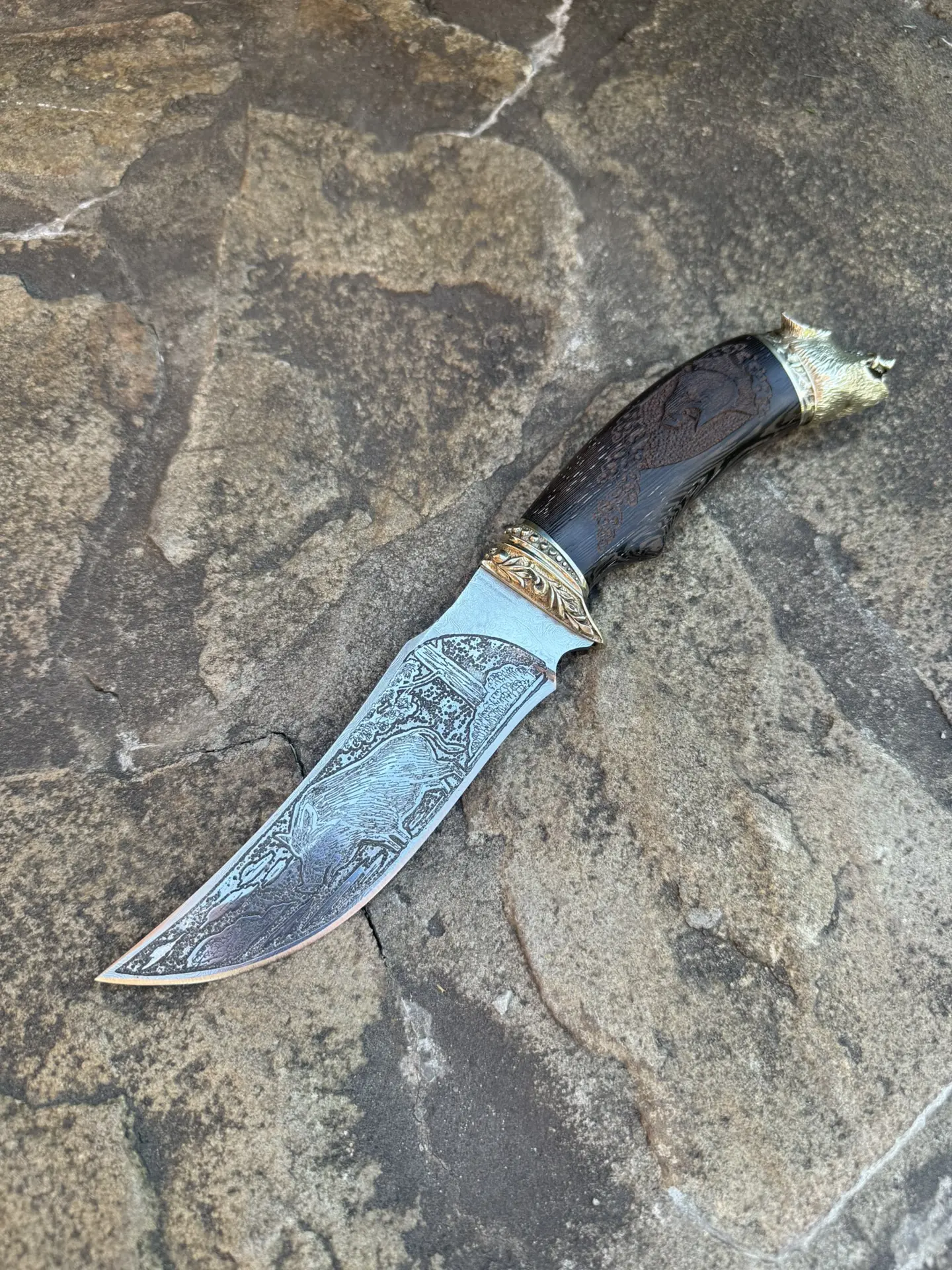 🆕🐗Нож Кабан из дамасской стали