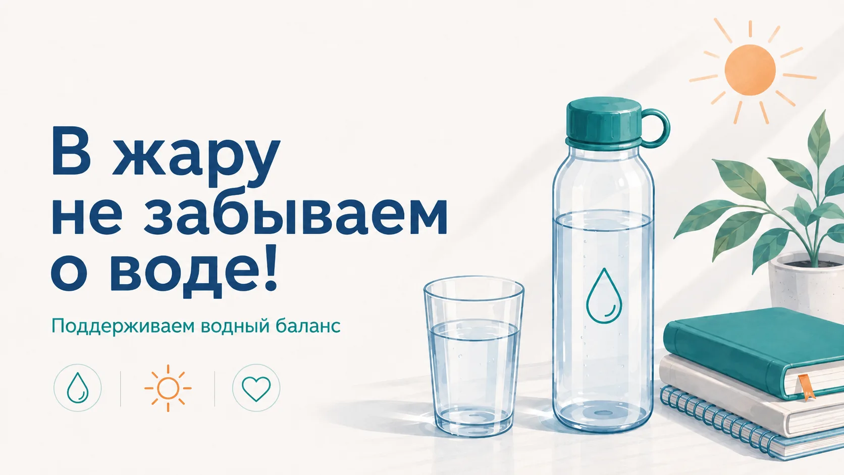 💧 В жару не забываем о воде!

🫠 В Москве снова становится жарко, поэтому особенно важно поддержива