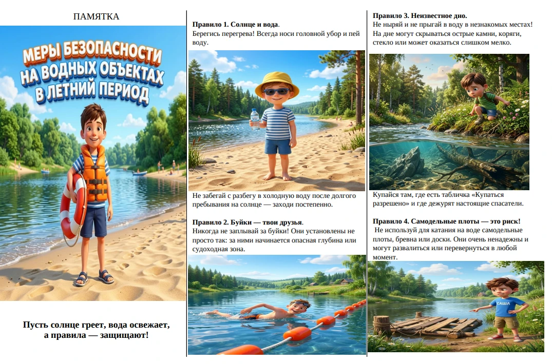 Памятка "Меры безопасности на водных объектах"