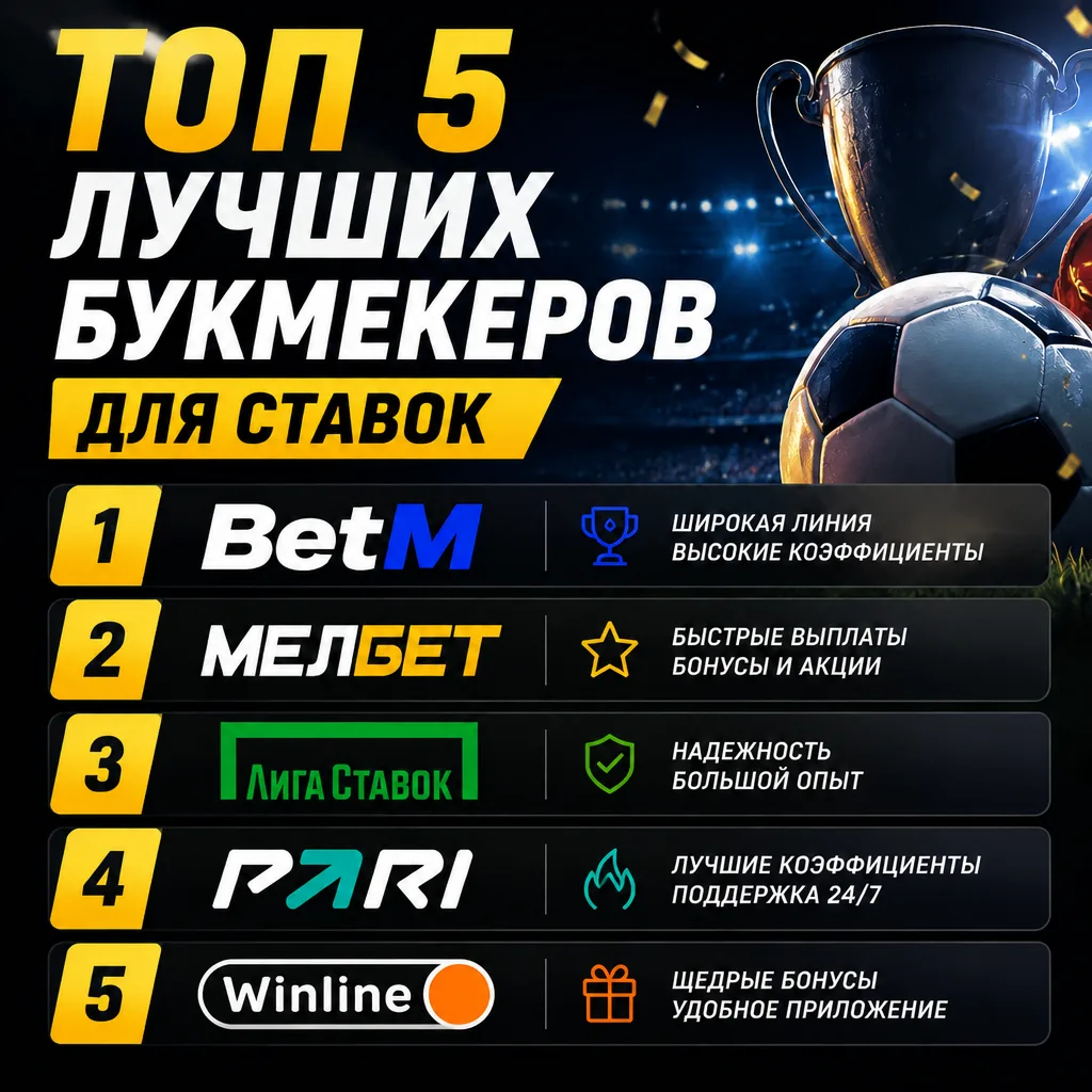 🚀 Регистрируйтесь у лучших букмекеров России прямо сейчас 

✅ Забирайте максимальные бонусы по пром