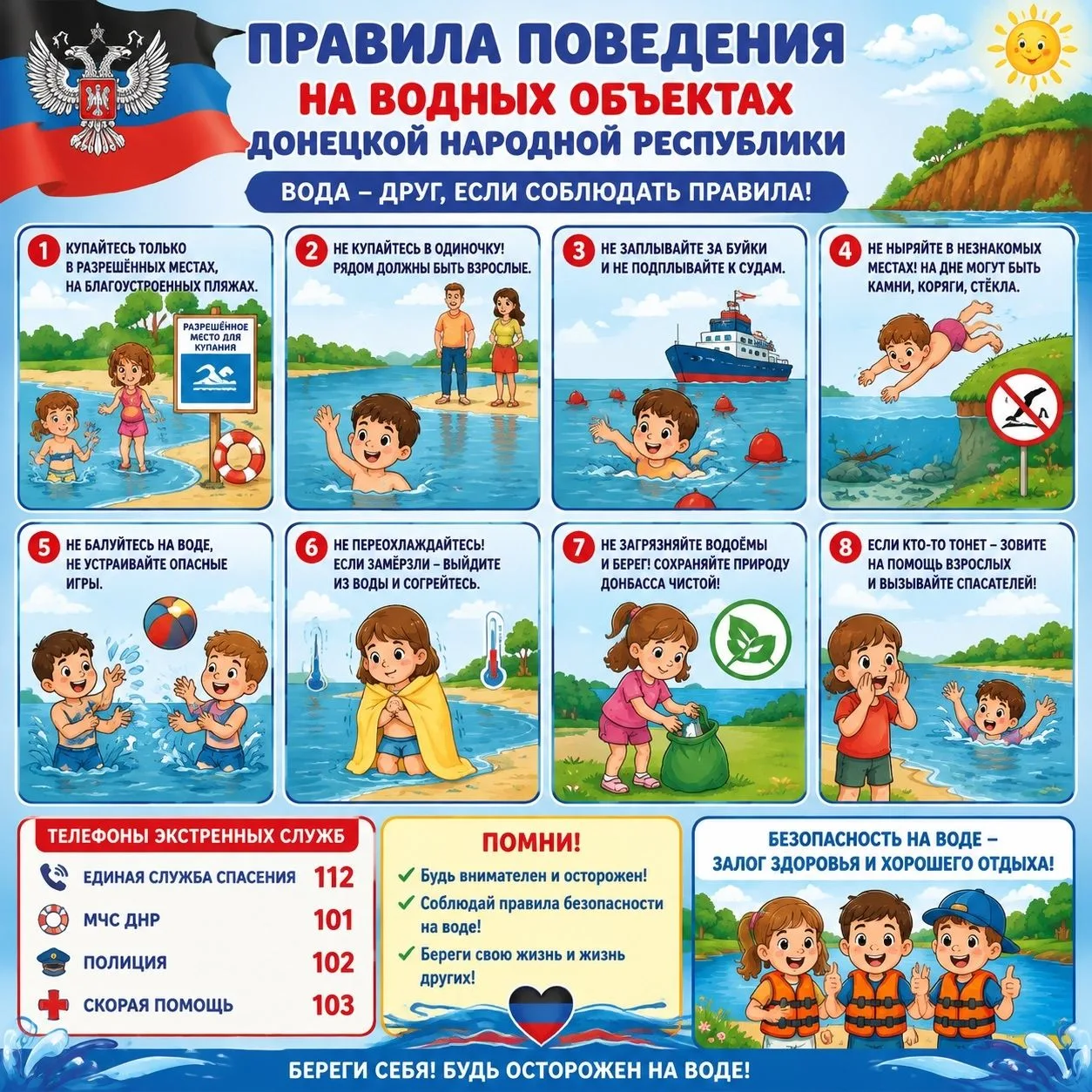 ❗Правила поведения на водных объектах!