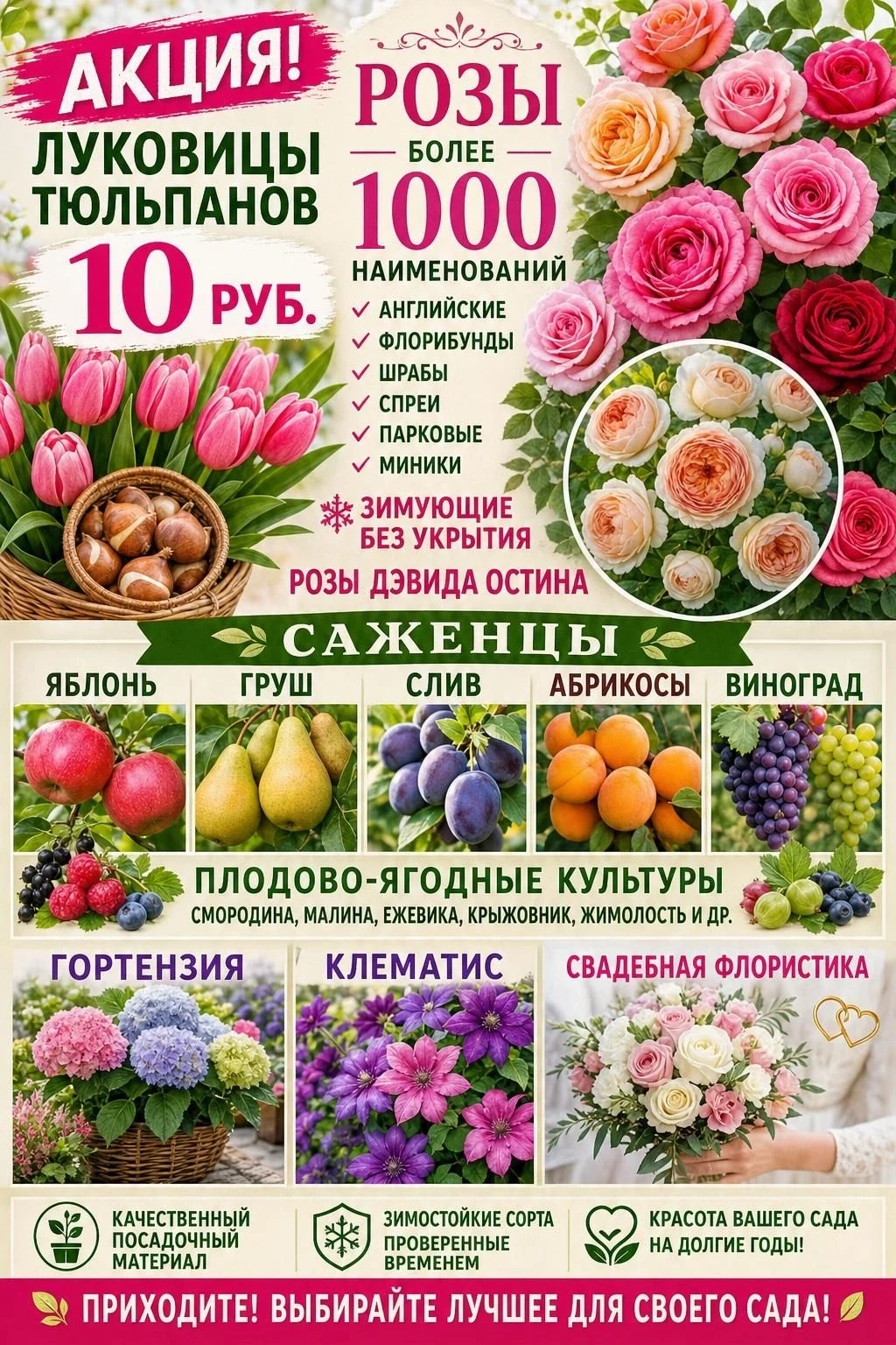 🌷 АКЦИЯ! Луковицы тюльпанов — 10 руб.