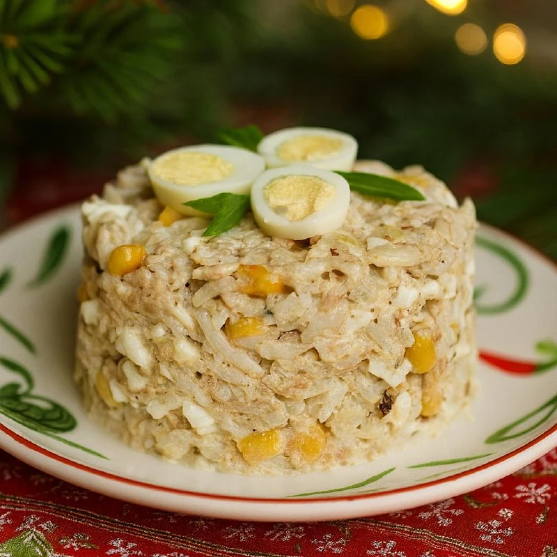 РЫБКА ДАЁТ БОГАТЫЙ ВКУС, РИС — СЫТНОСТЬ, КУКУРУЗА — СЛАДКОВАТУЮ НОТКУ, А ЯЙЦА ДЕЛАЮТ ТЕКСТУРУ МЯГКОЙ